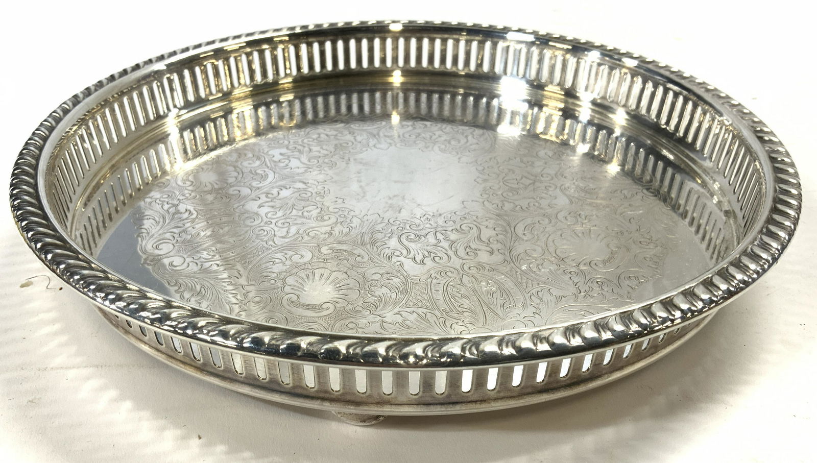 W&S BLACKINTON Footed Silver Plated Tray (1 of 6)