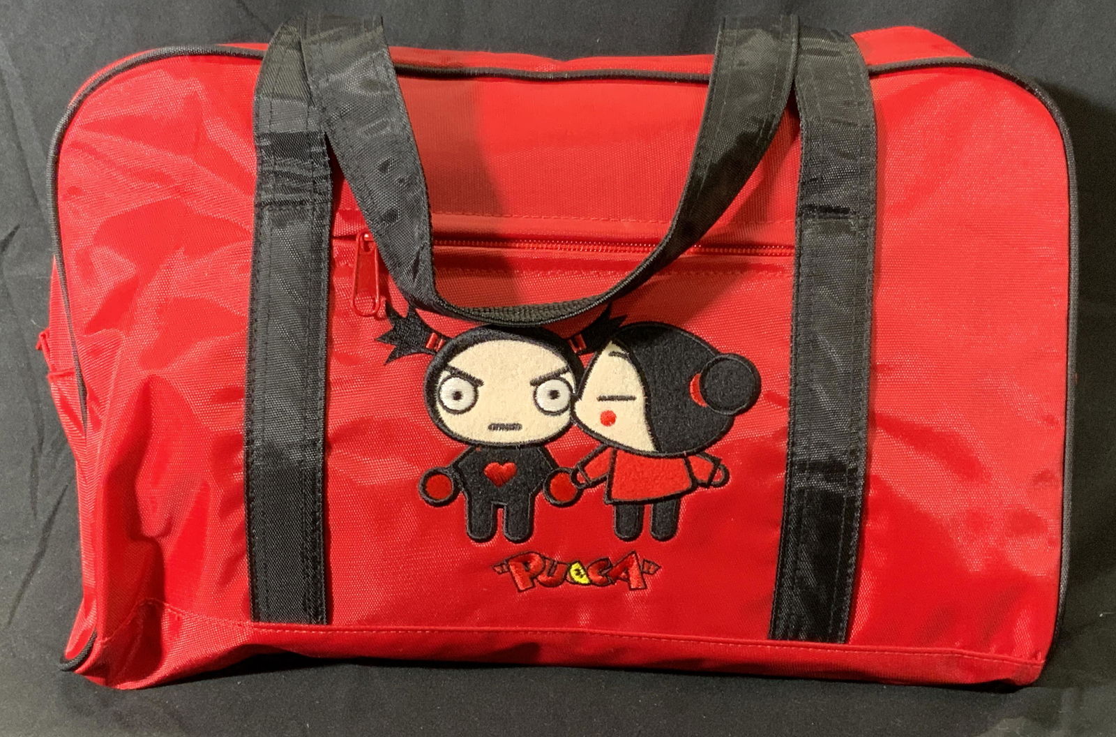 Vintage PUCCA Red Nylon Graphic Tote Bag NWT (1 of 4)