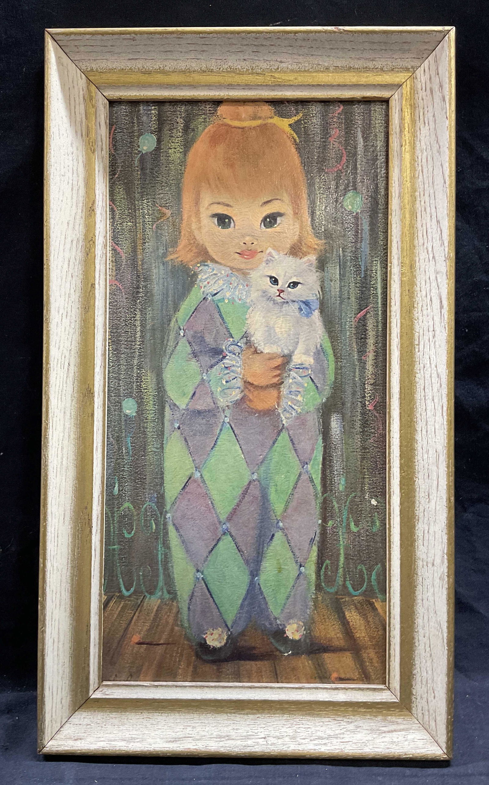 Offset Lithograph of a Girl with a Kitten (1 of 5)