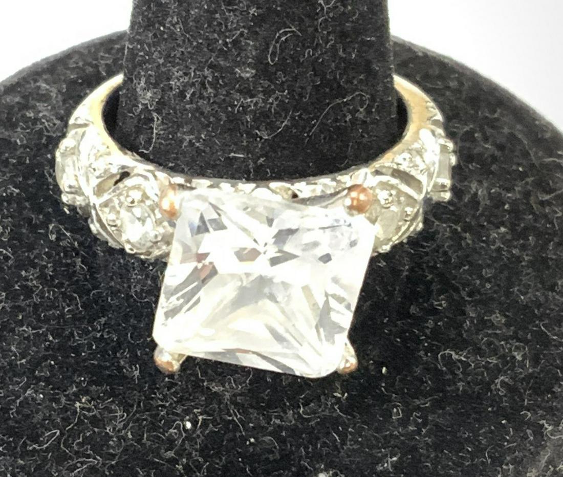 Vintage Square Cut Crystal Costume Ring (1 of 4)