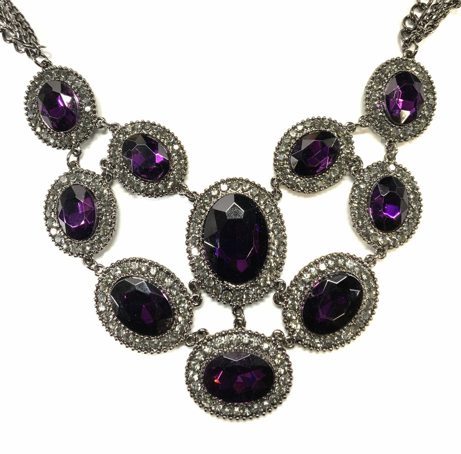 Vintage Amethyst Style Crystal Statement Necklace (1 of 4)