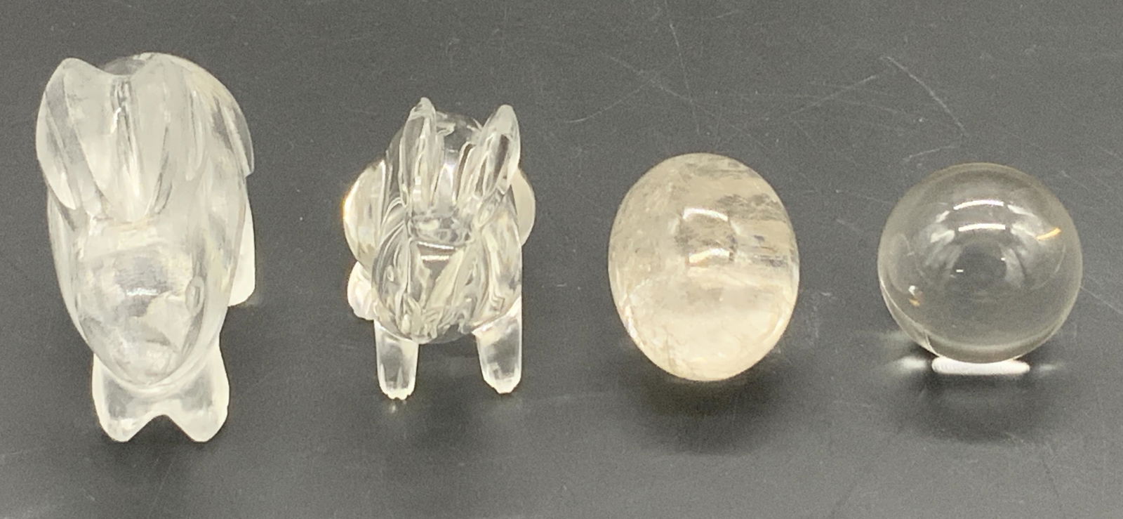 Lot of 4 Clear Quartz & Art Glass Crystal Trinkets (1 of 4)
