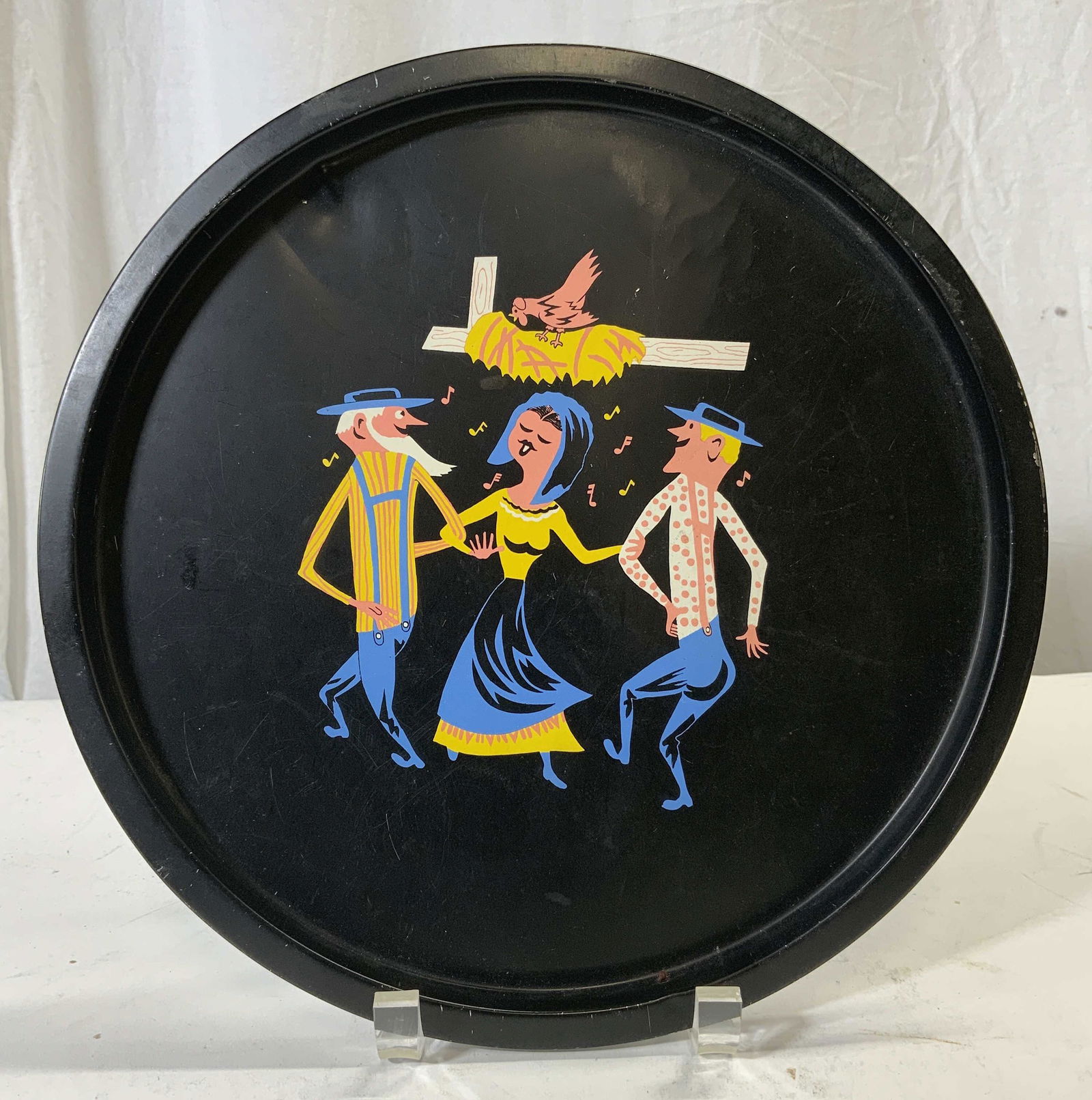 Vintage Folk Art Toleware Decorative Tray (1 of 8)