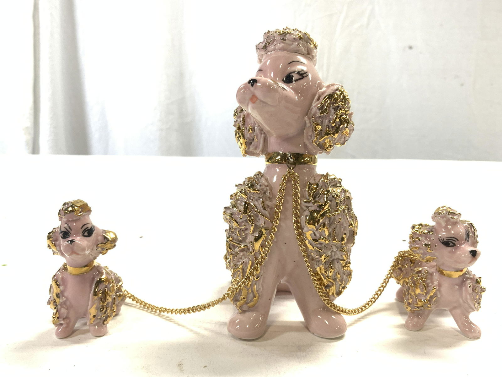 Set3 Pink Porcelain Poodle Decorative Figures (1 of 7)