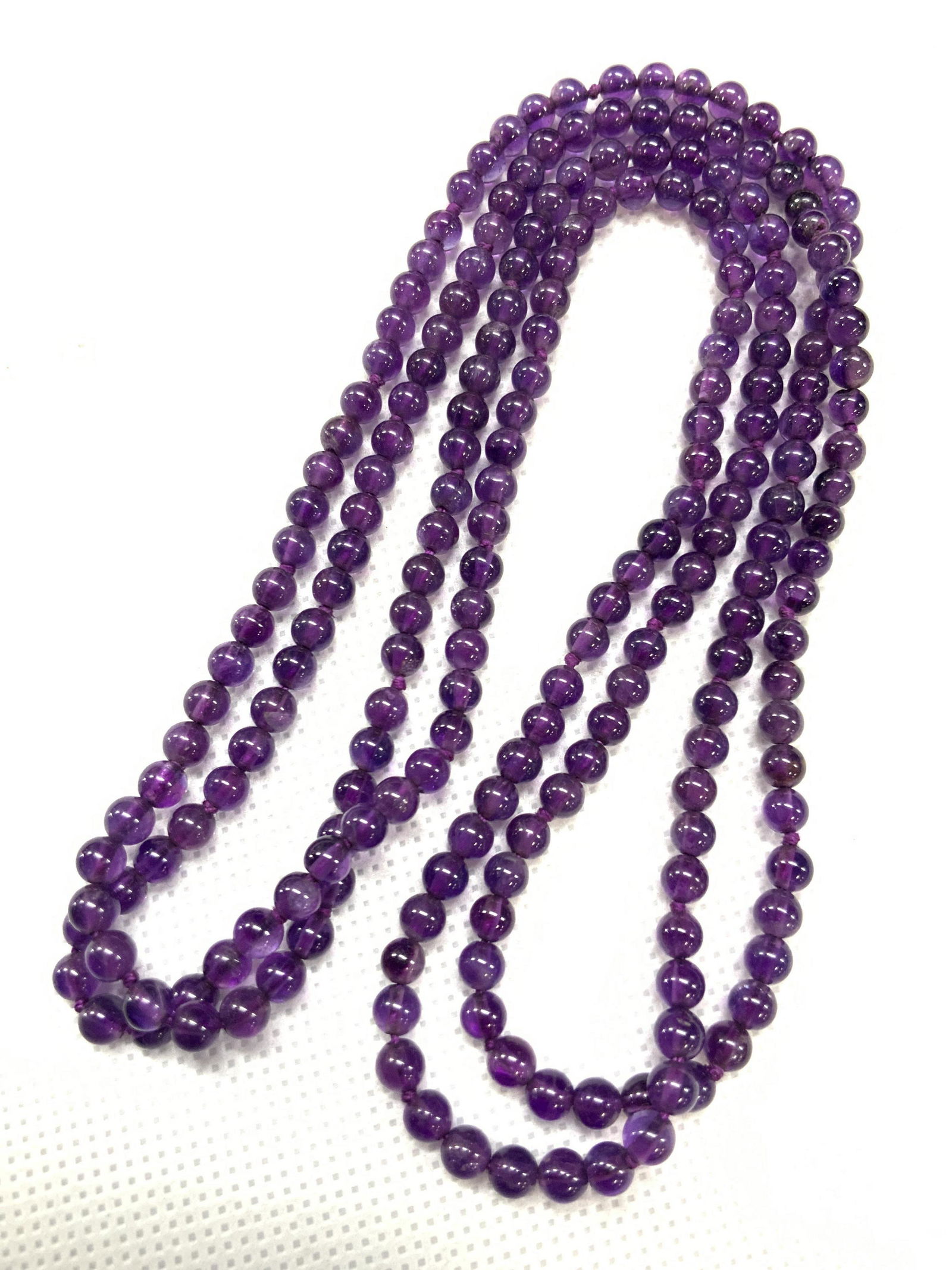 Amethyst Beaded Princess Length Necklace (1 of 6)
