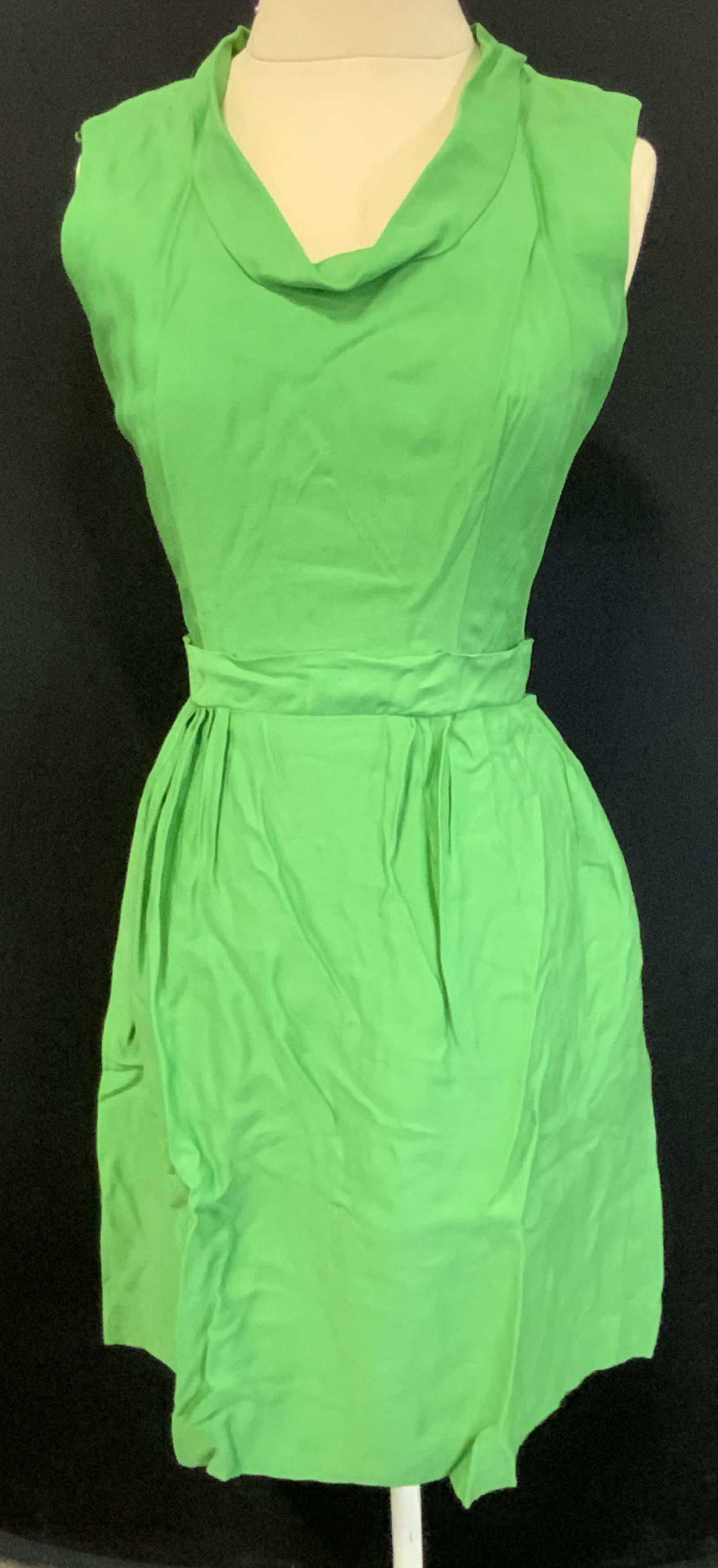JONATHAN LOGAN Mid Century Sleeveless Green Dress (1 of 6)