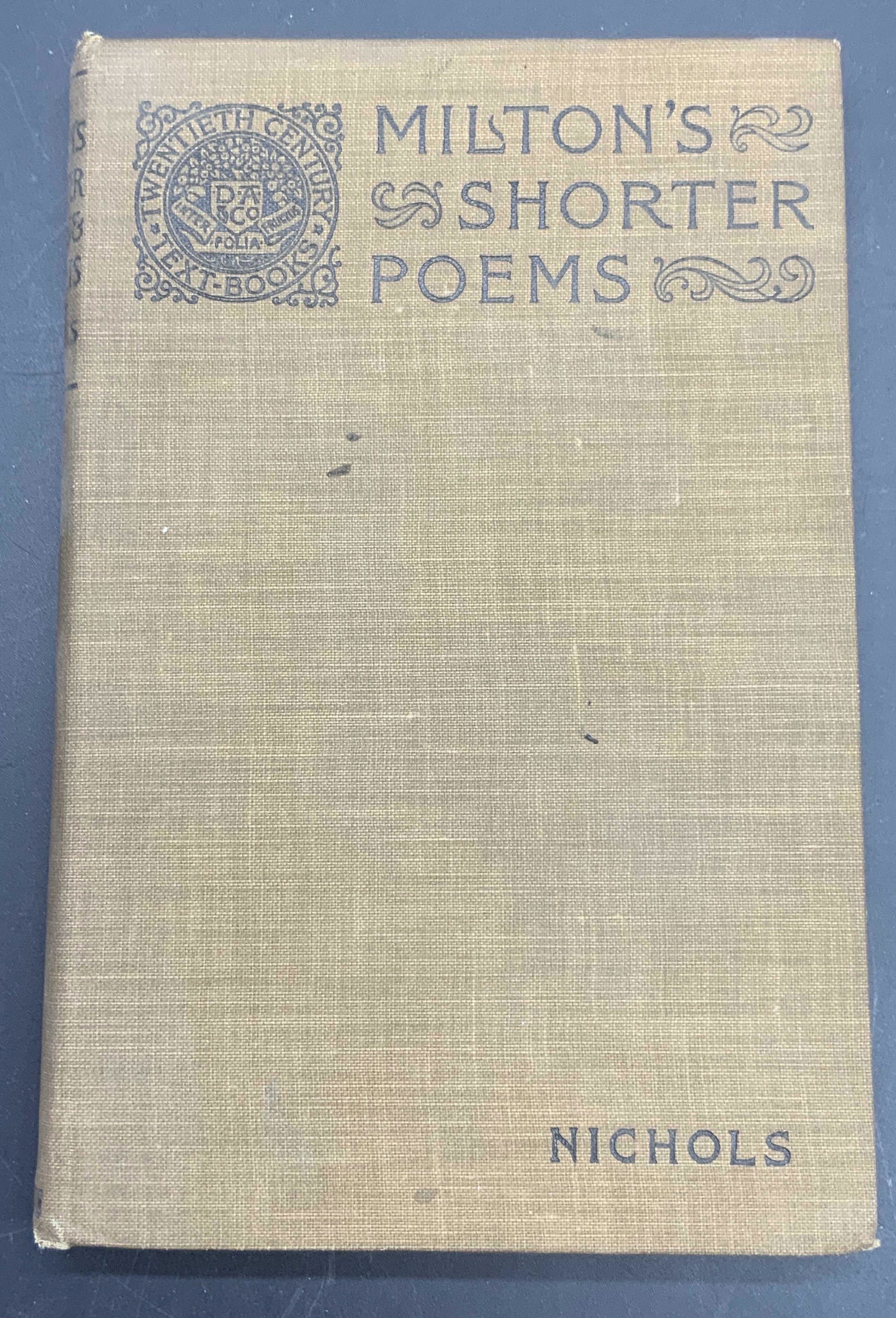 Antique Miltons Shorter Poems & Sonnets Book (1 of 4)