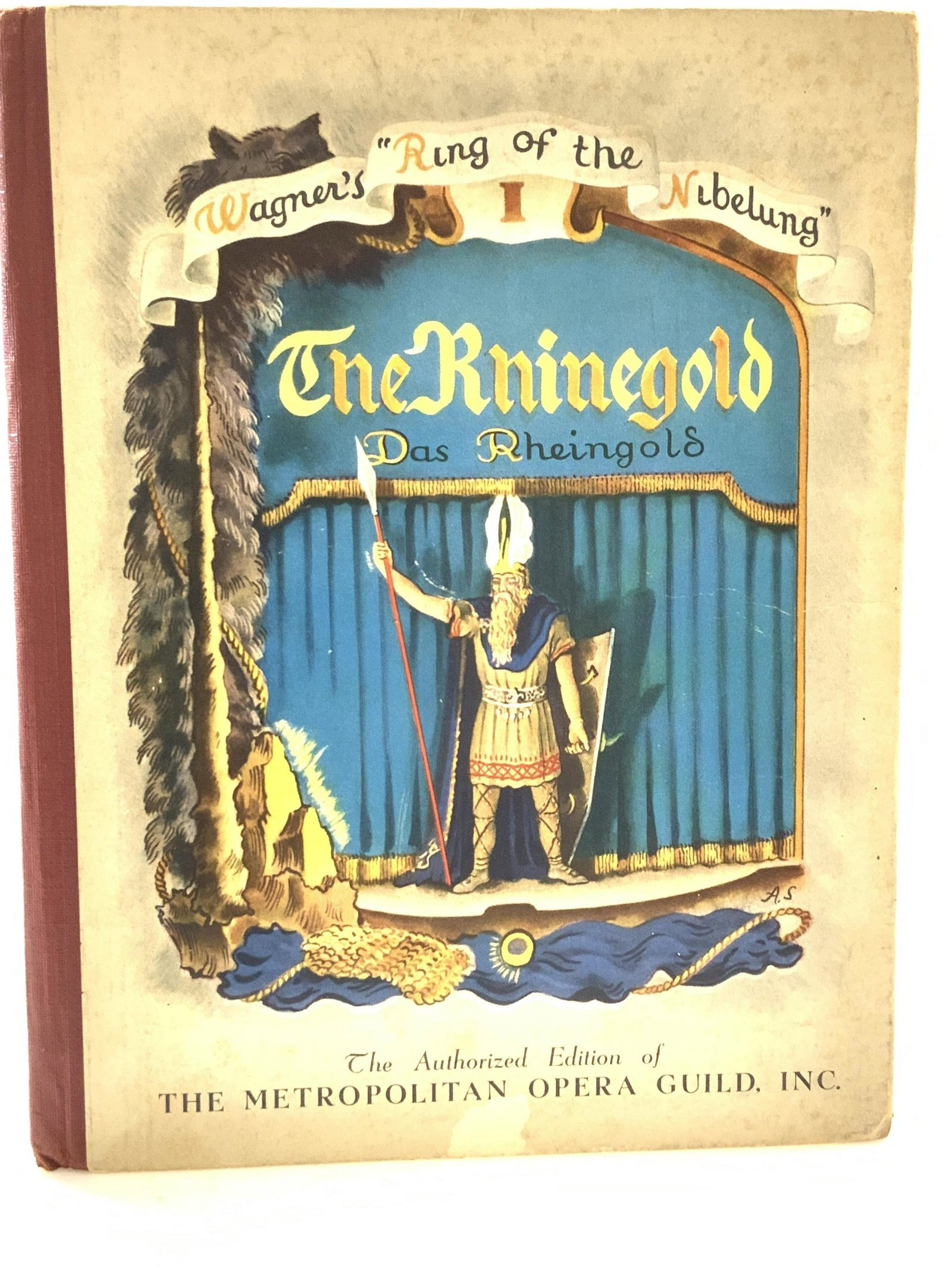 Vintage Childrens Fairy Tale Wagners Ring Nibelung: C. 1939 Childrens Fairly Tale book adapted by Robert Lawrence. Title: Wagners RING OF THE NIBELUNG ( The Rhinegold Das Rheingold) , Grosset & Dunlap Publishers, NY , 1939 , English language , an autho