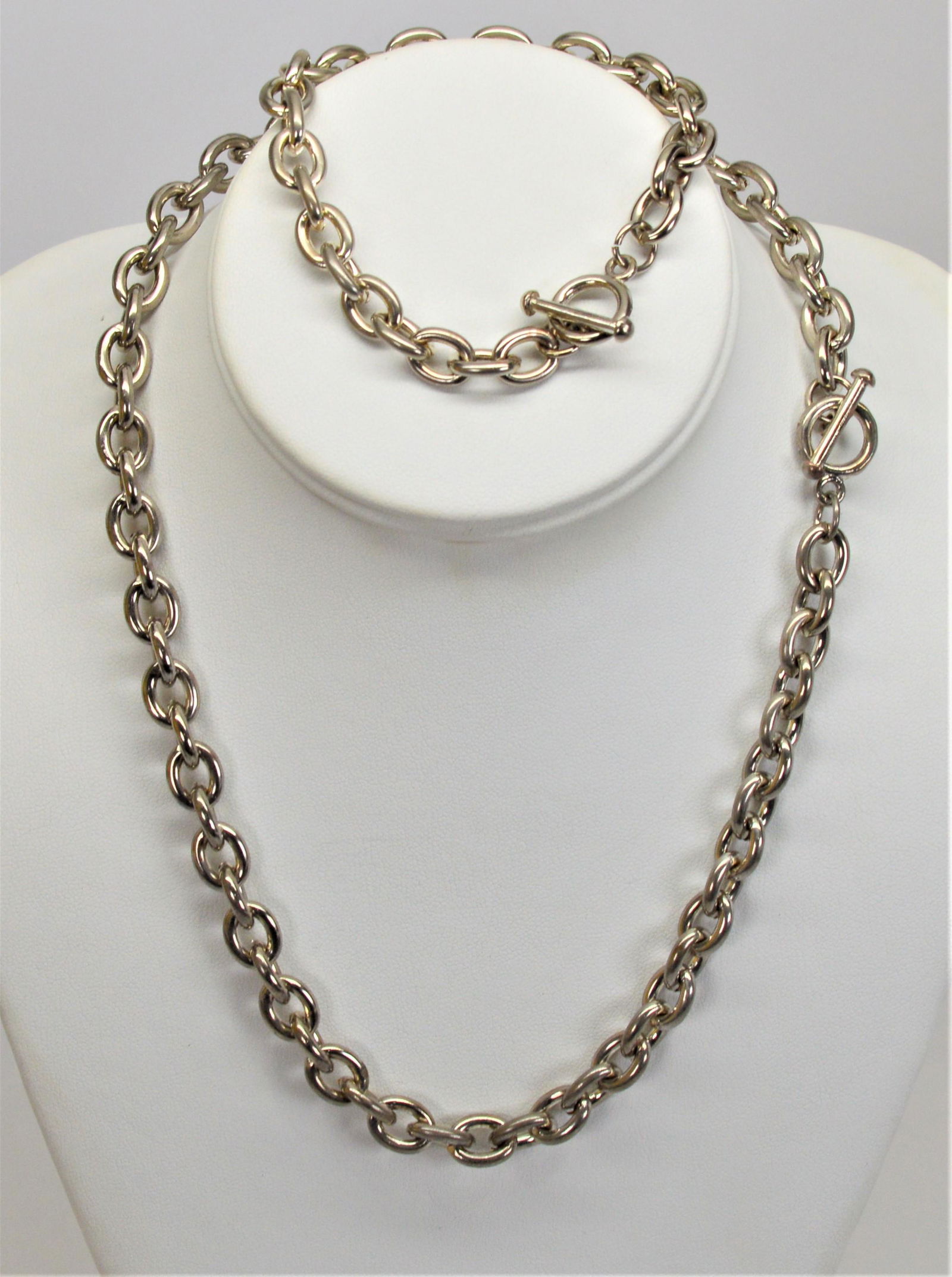 Stainless Steel Link Necklace W Matching Bracelet (1 of 2)