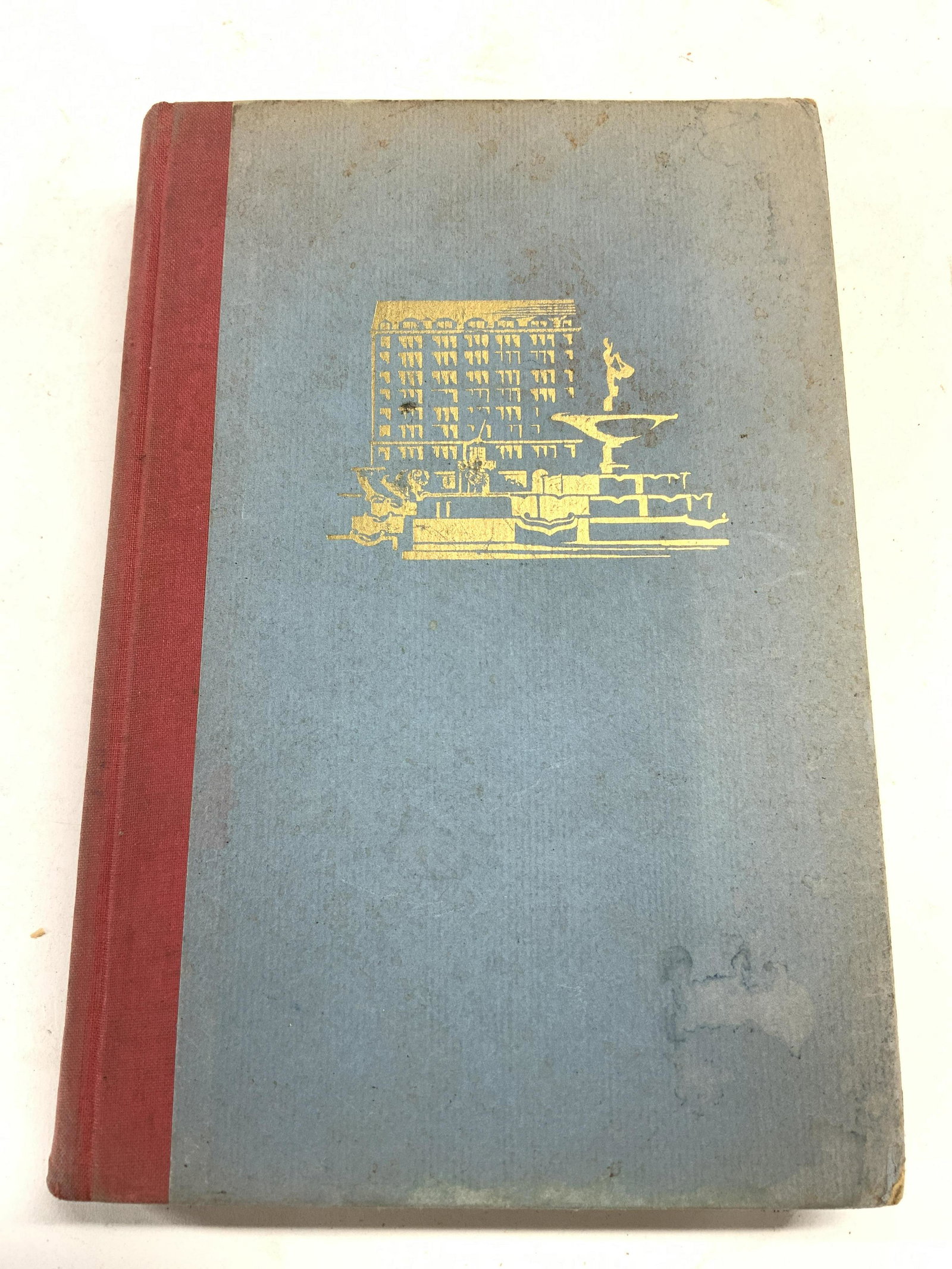 BERGDORFS ON THE PLAZA BY BOONTON HERNDON: Page reads BERGDORFS ON THE PLAZA BY BOONTON HERNDON ALFRED A KNOPF NEW YORK, 1956 (Publisher). The Story Of BERGDORF Goodman and a HALDON century of American fashion. Book cover is red & blue toned w