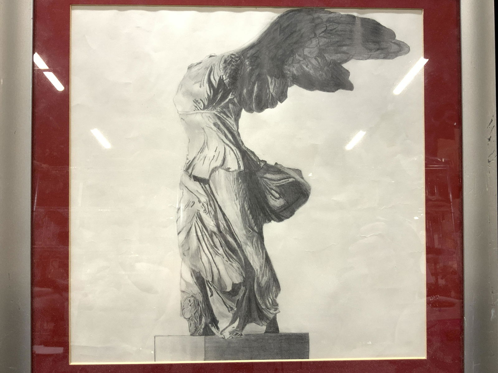 Framed Graphite Nike Goddess Of Victory Drawing (1 of 7)