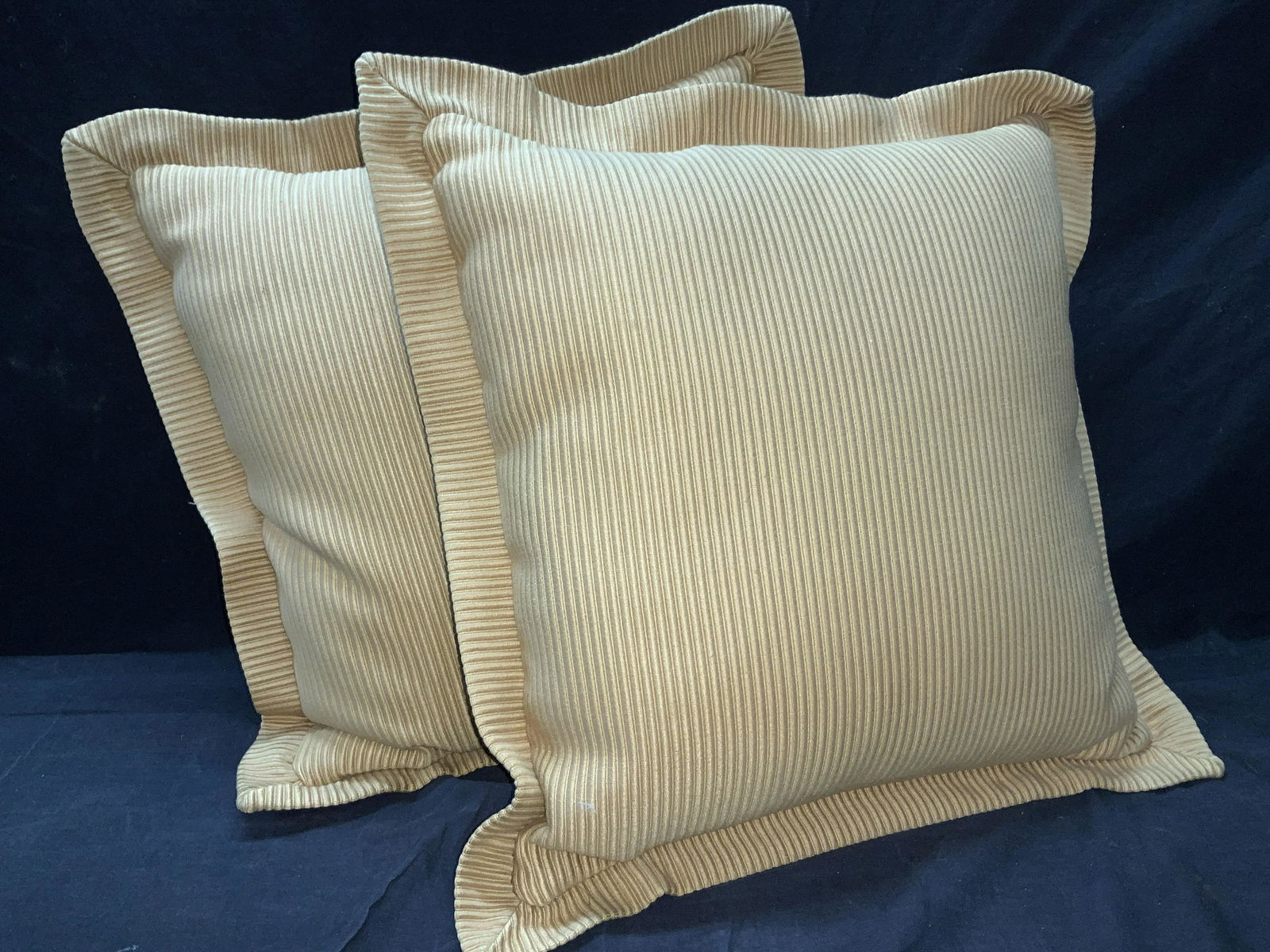 Pair Flanged Ribbed Fabric Toss Pillows (1 of 6)