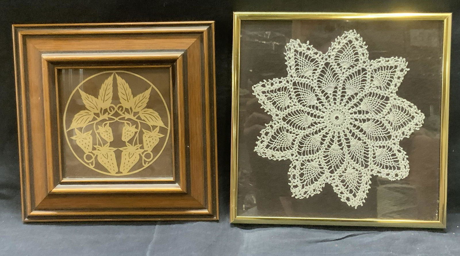 Lot 2 Framed Folk Art, Decoupage & Crochet (1 of 5)