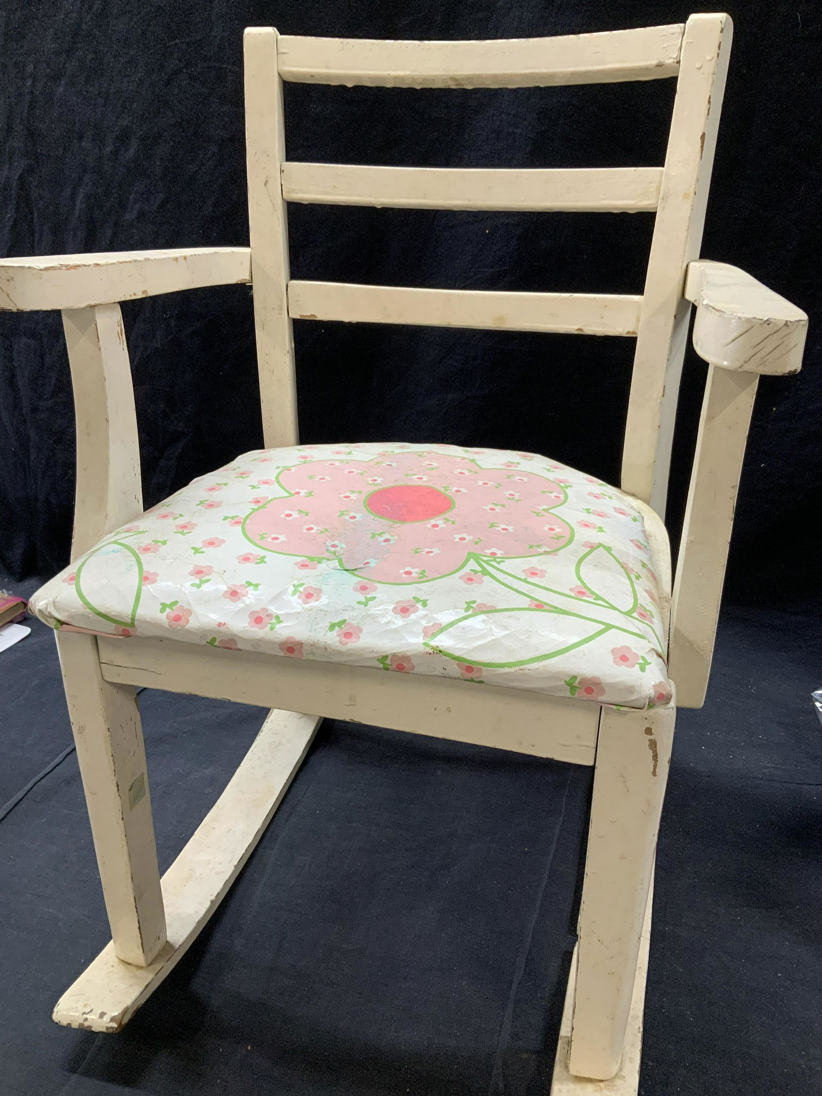 Vintage Childs Painted Wood Rocking Chair (1 of 11)