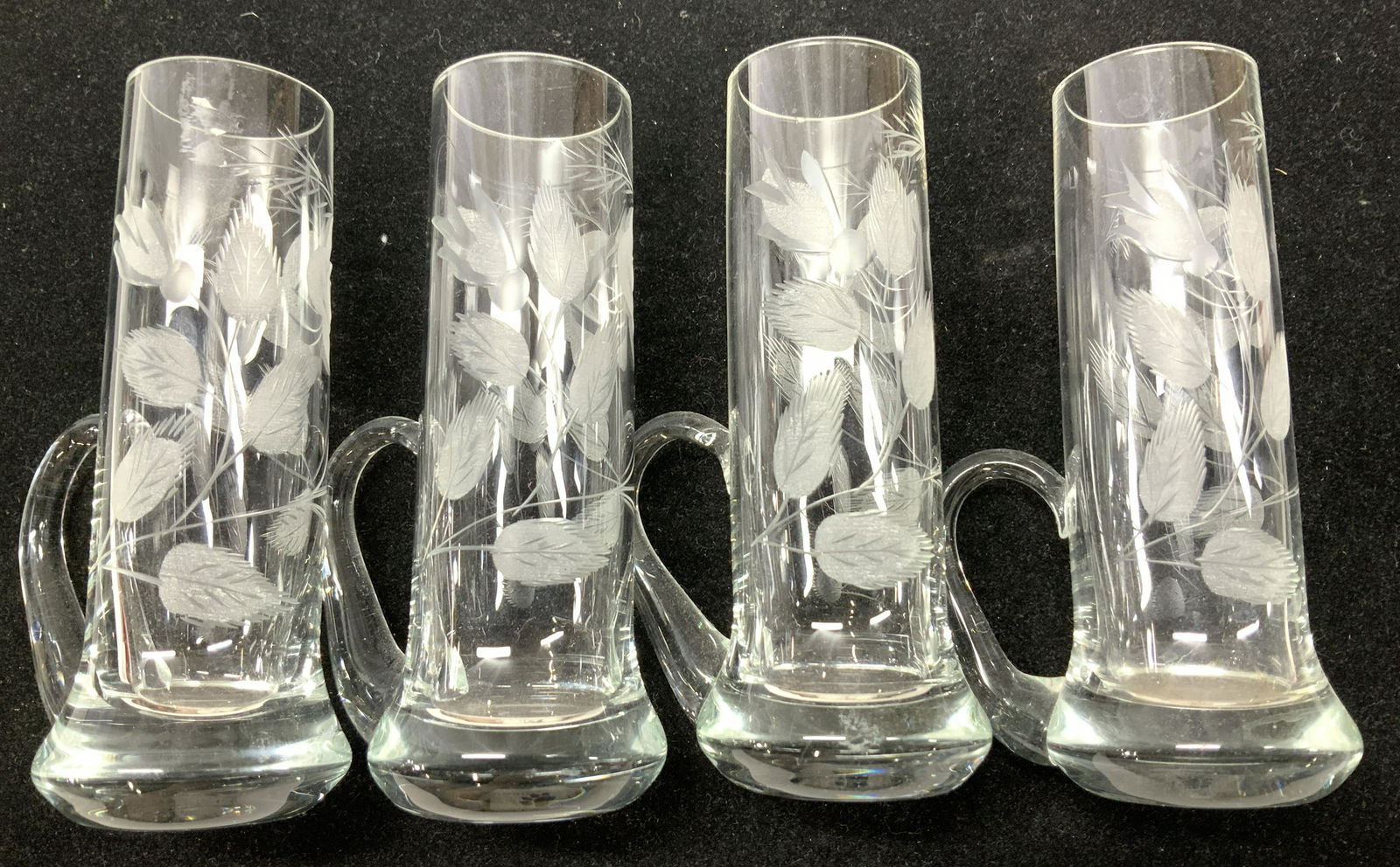 Set 4 Etched Rose Glass Shooters (1 of 4)
