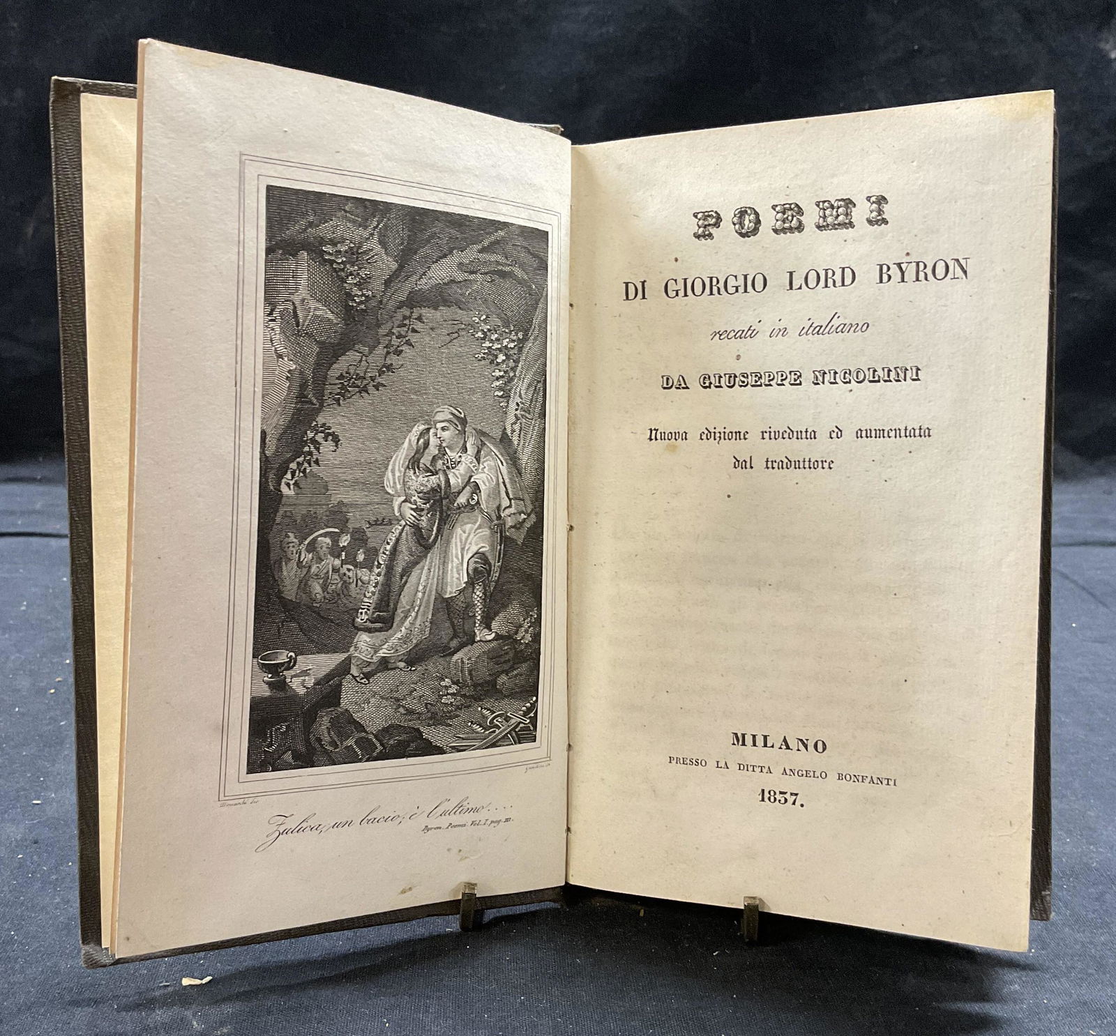 Antique Italian Book of Lord Byrons Poetry (1 of 5)