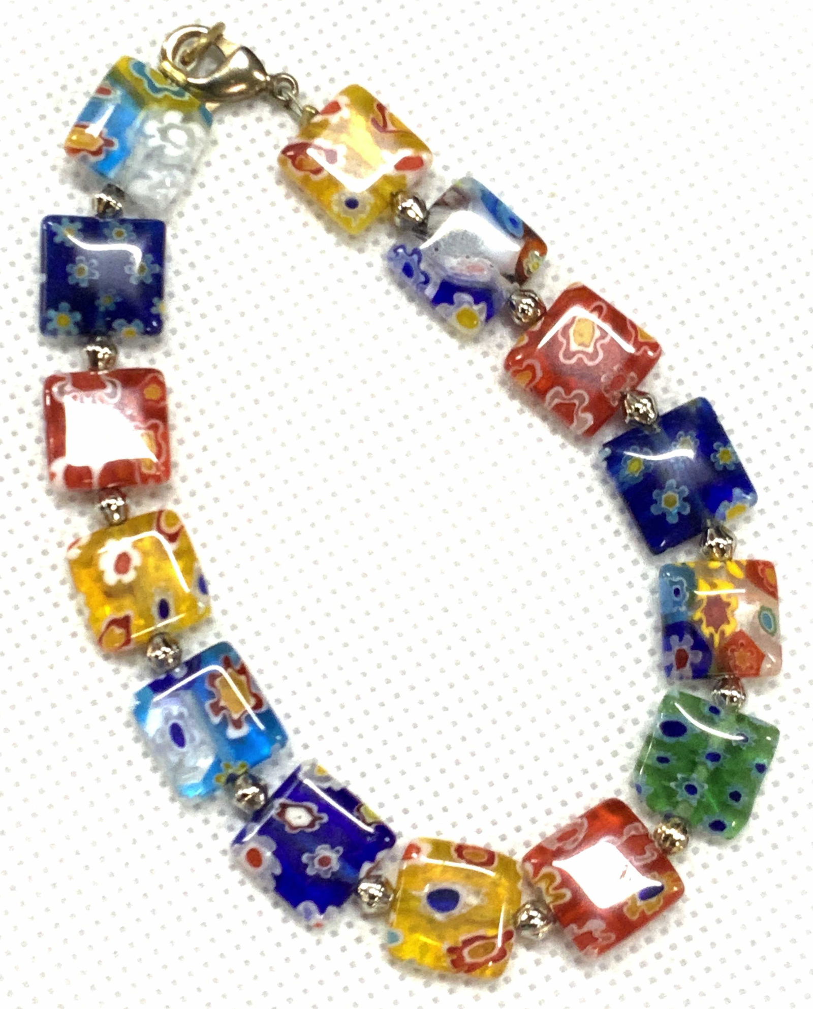 Vintage Crafted Millefiori Style Beaded Bracelet (1 of 6)