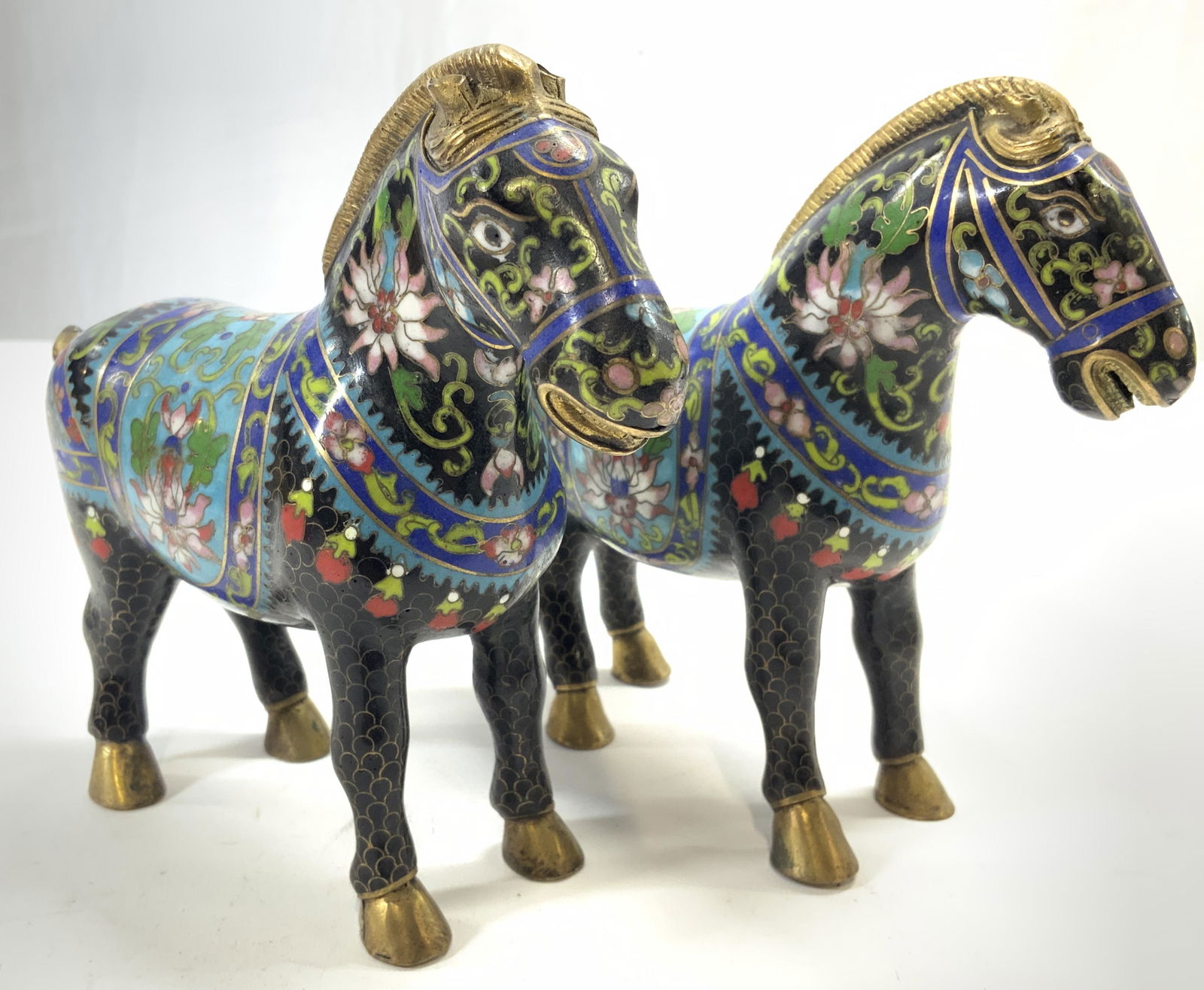 Pr Vintage Asian Cloisonn Horses (1 of 10)