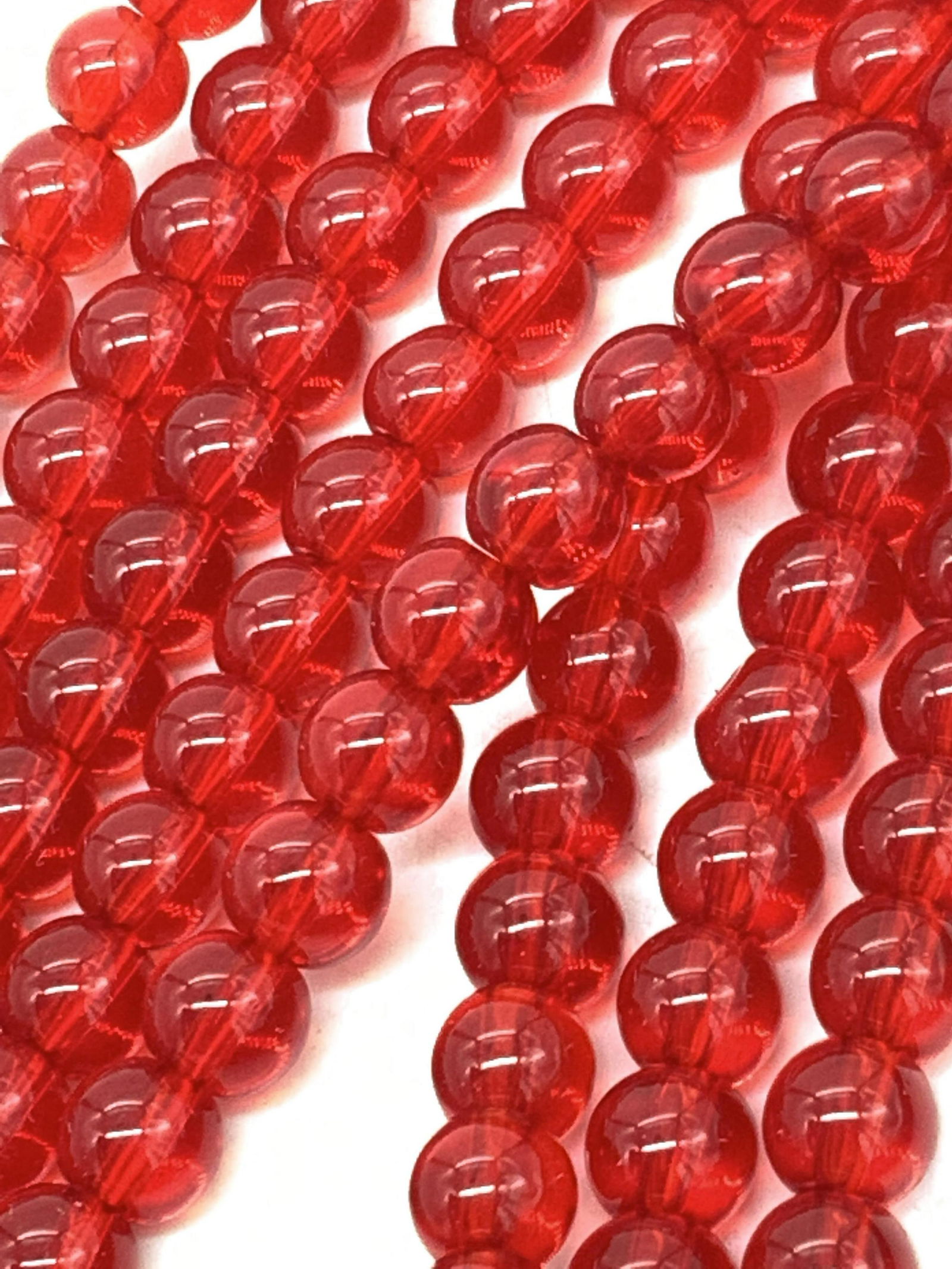 Lot 4 Red Glass Bead Necklaces (1 of 4)