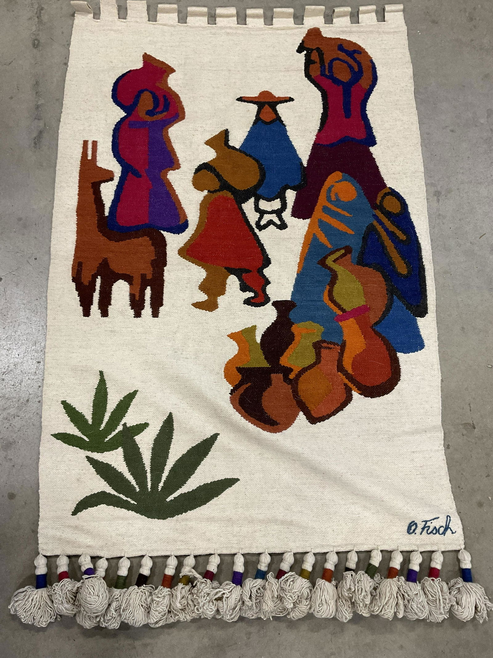 Signed O. FISCH Peruvian Woven Tapestry (1 of 6)