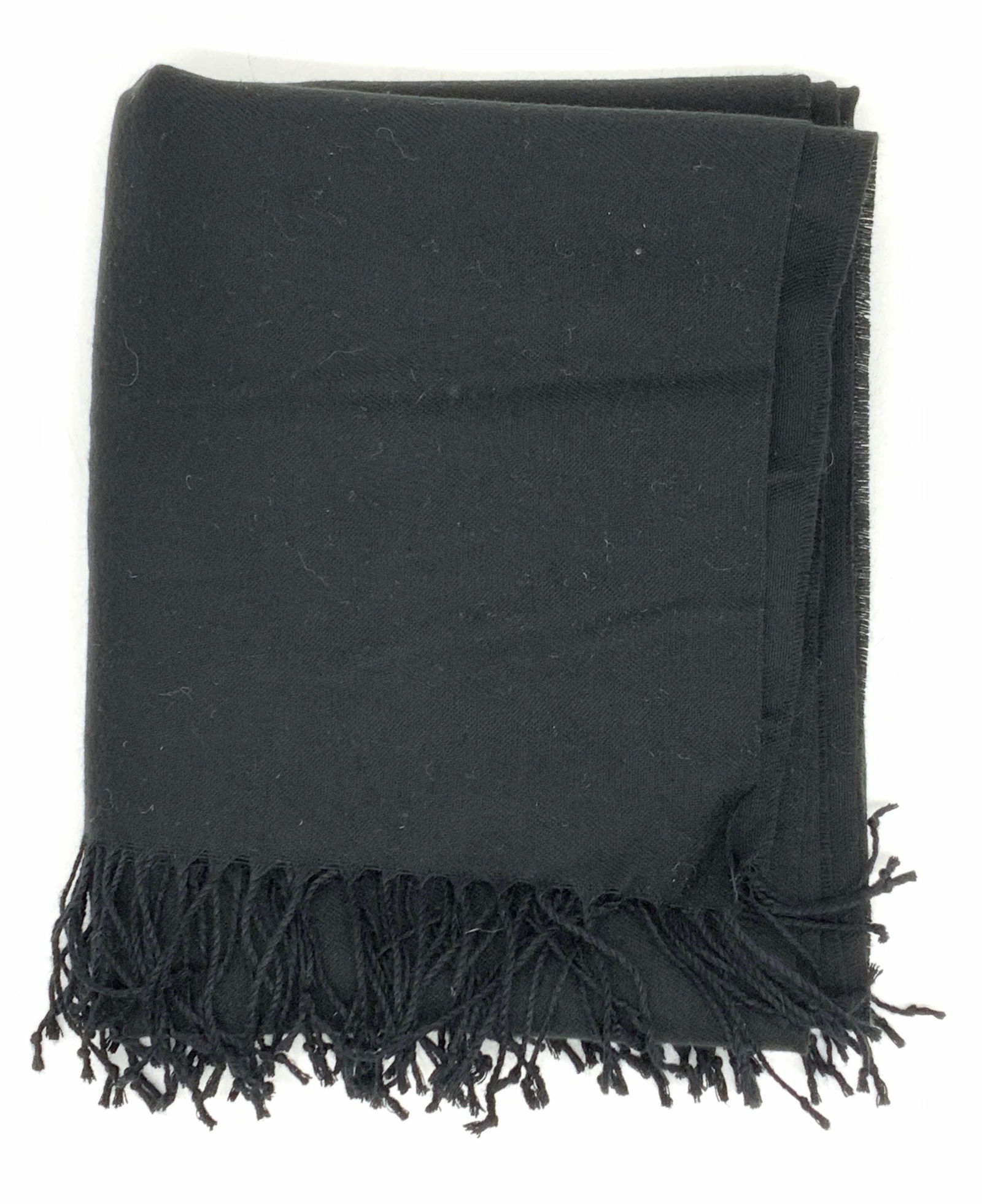 Vintage Black Pashmina Cashmere Blend Scarf (1 of 4)
