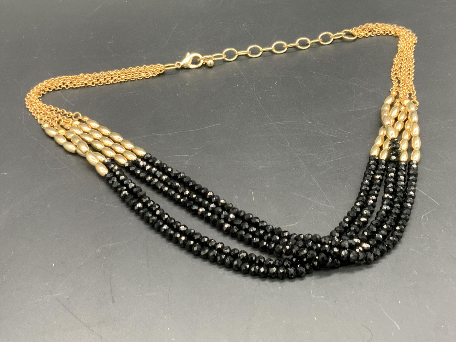 Multi Chain Jet Bead Necklace, Jewelry (1 of 6)