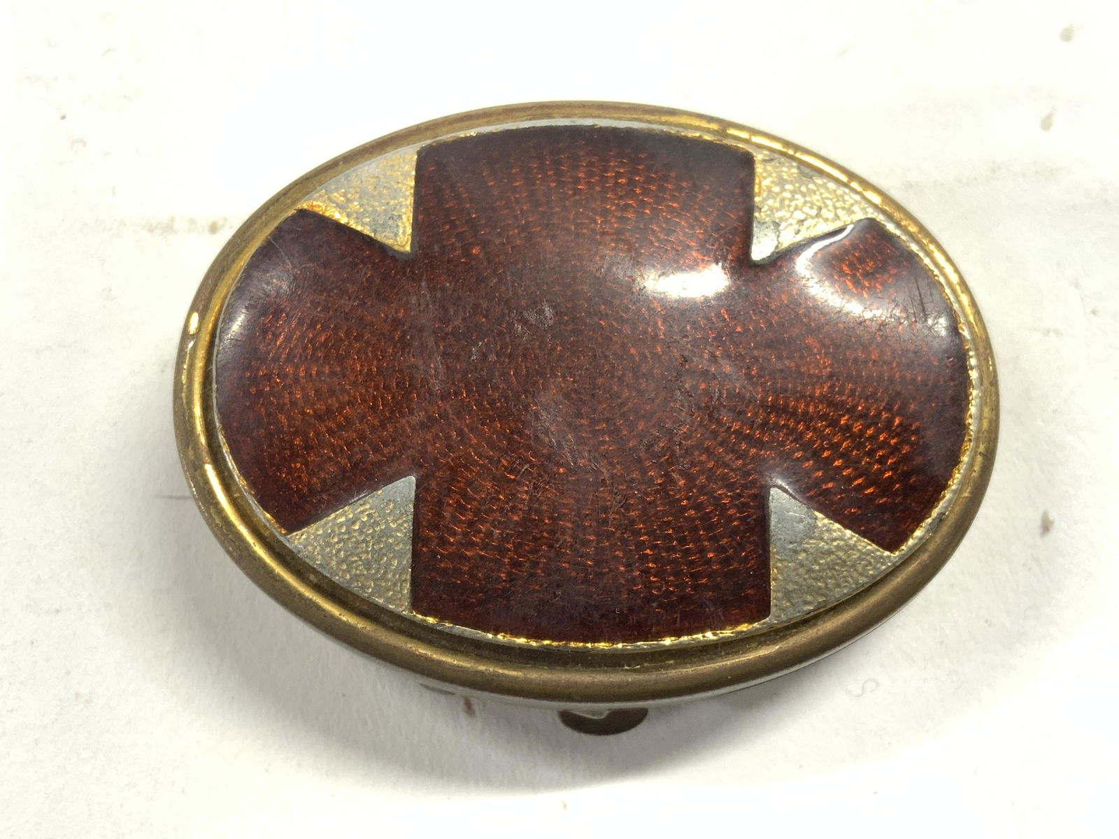 Vintage Guilloche Enamel & Metal Pill Box (1 of 6)
