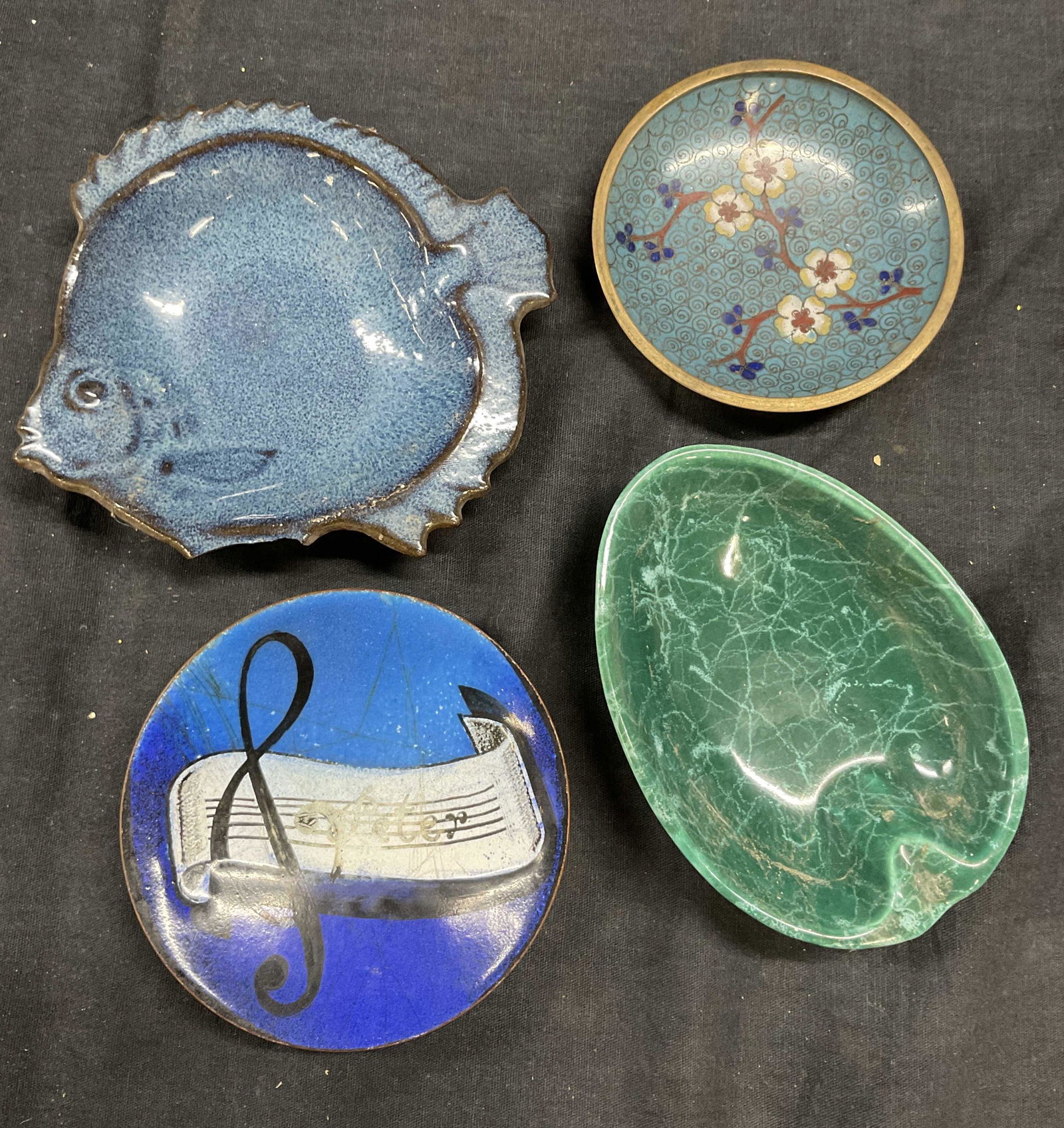 Lot 4 Trinket Dishes, Ceramic & Enamel (1 of 6)