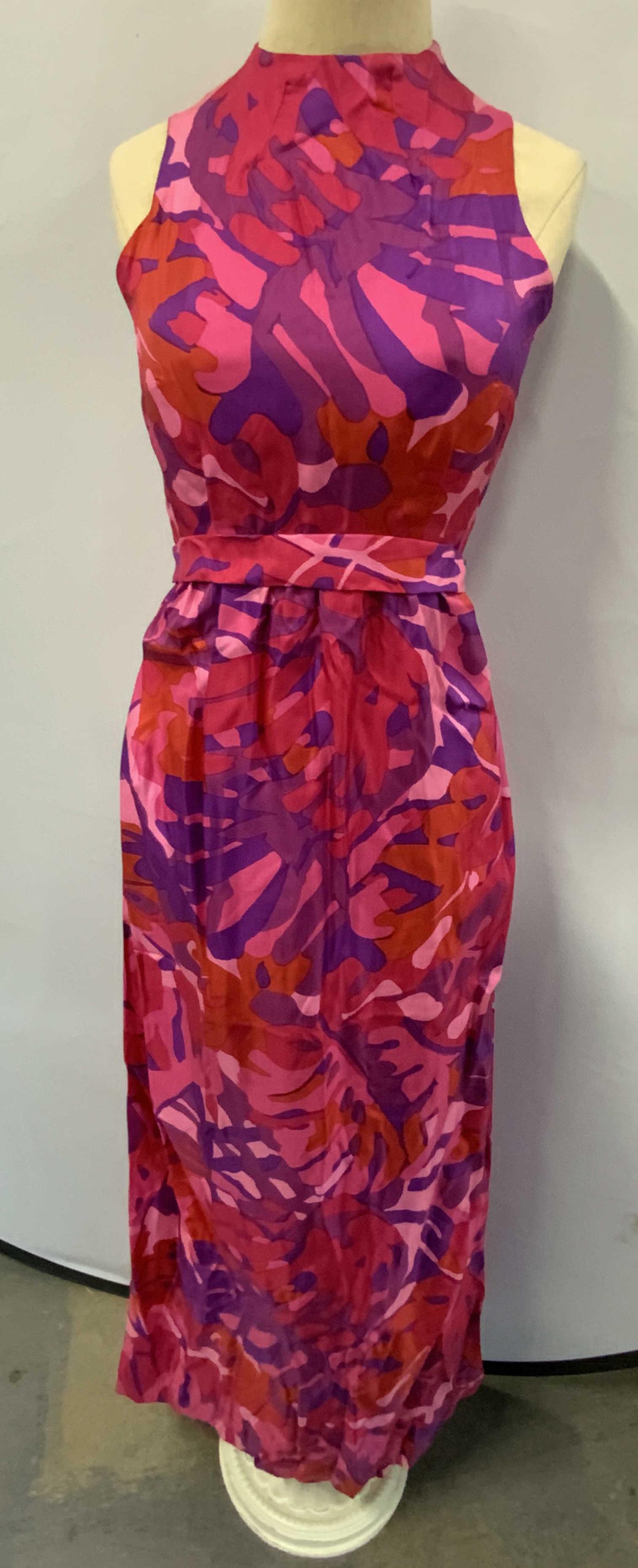 Vintage Multi Tone Abstract Print Maxi Dress (1 of 4)