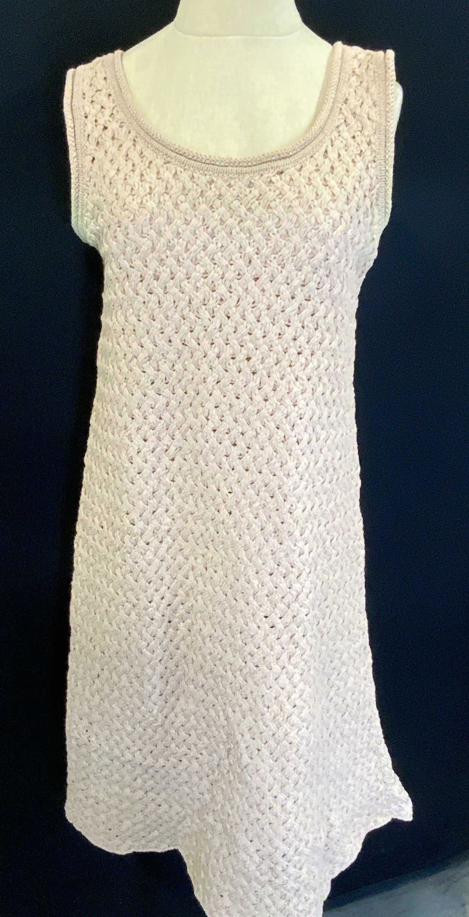 FUZZI Luxury Beige Crochet Dress (1 of 5)