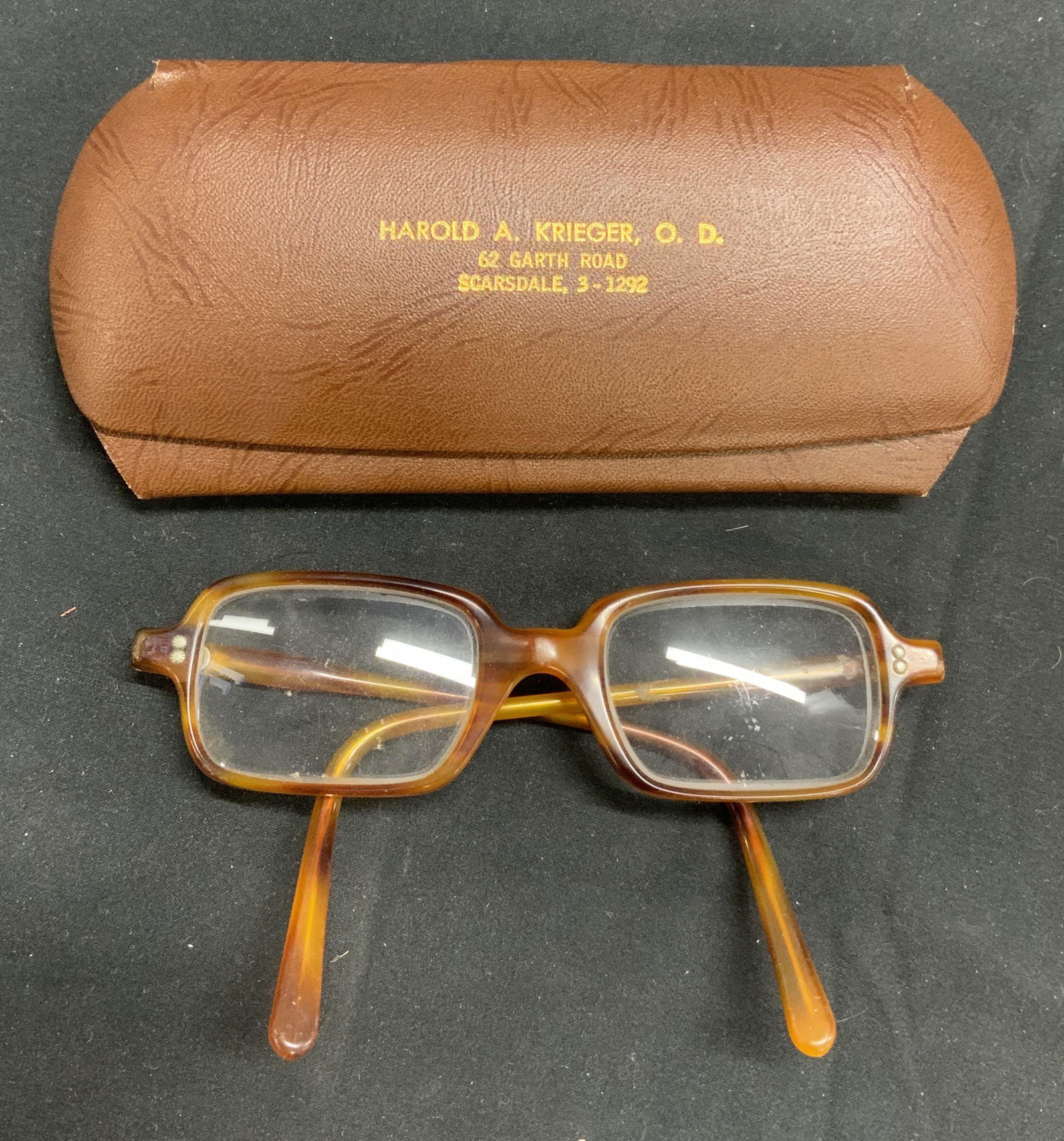 Vintage Square Frame Glasses & Case (1 of 4)