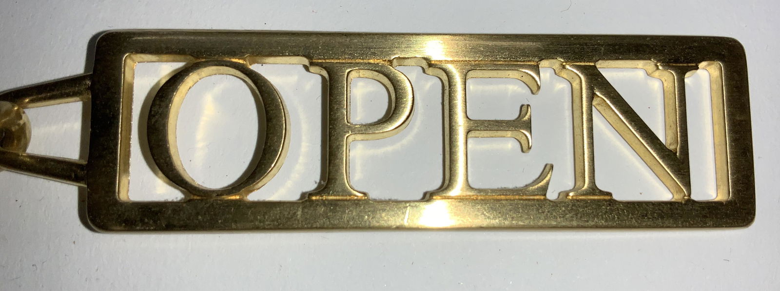 MOSCHINO Open Gold Tn Metal Keychain, NWT Italy (1 of 4)