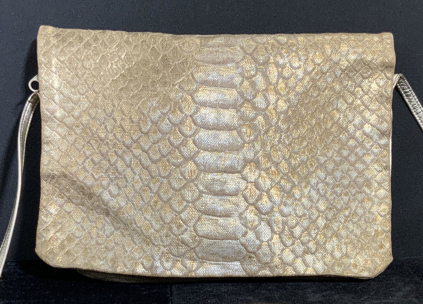 CARLOS FALCHI Vntg Metallic Fabric Fold Over Bag (1 of 12)