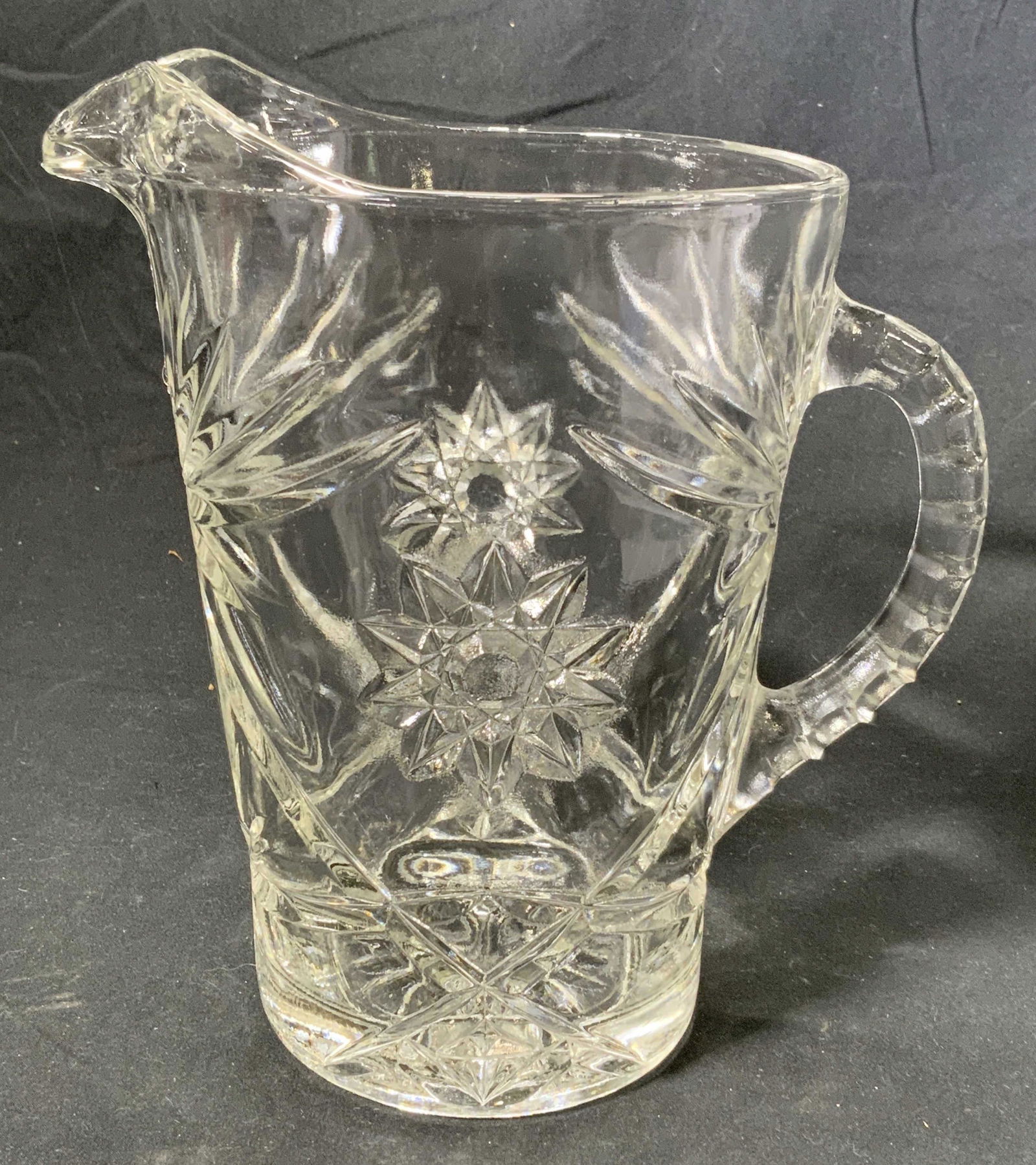 Vintage Decorative Pressed Glass Starburst Pitcher (1 of 5)