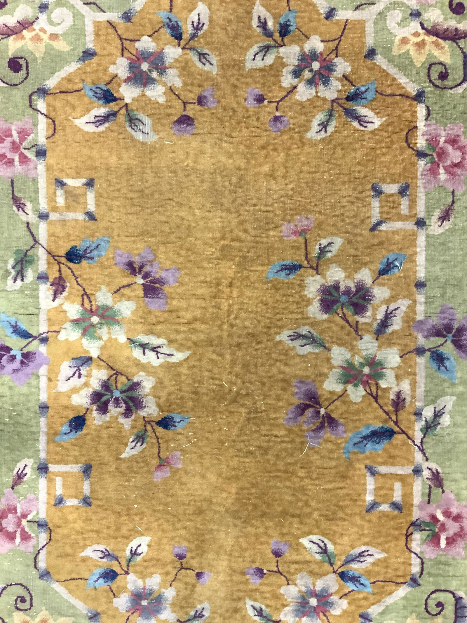 Vintage Handmade Chinese Art Deco Wool Rug (1 of 8)