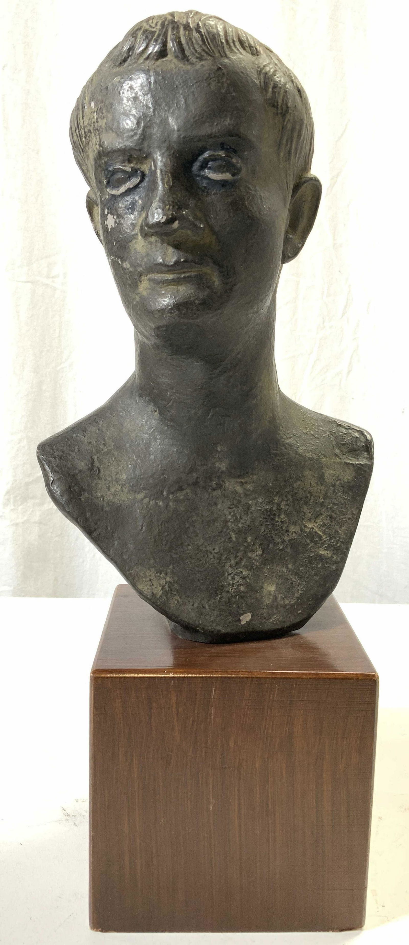 Male Bust Sculpture Ceramic Composite On Base (1 of 9)