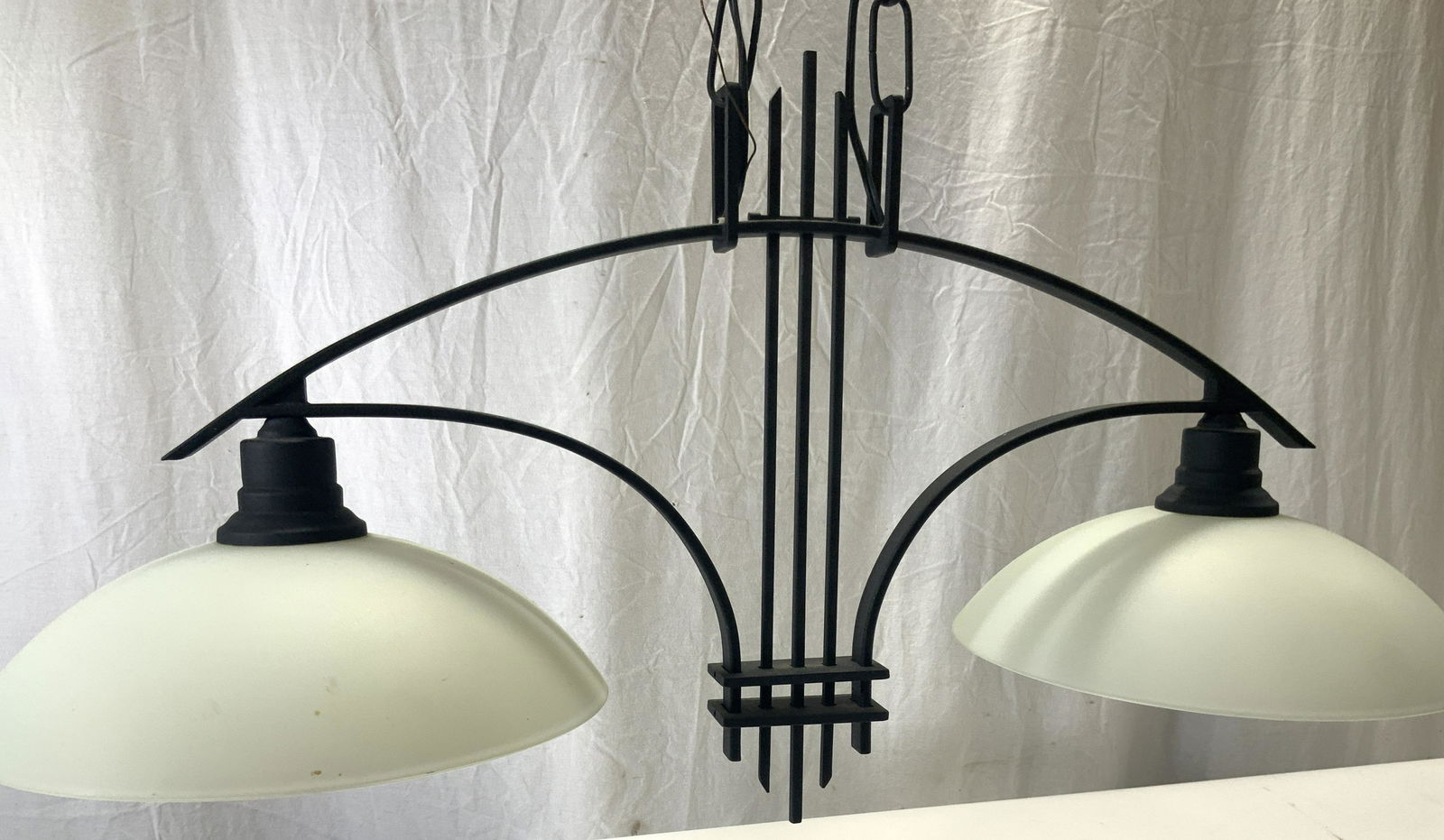 Art Deco style Iron Chandelier W Glass Shades (1 of 11)