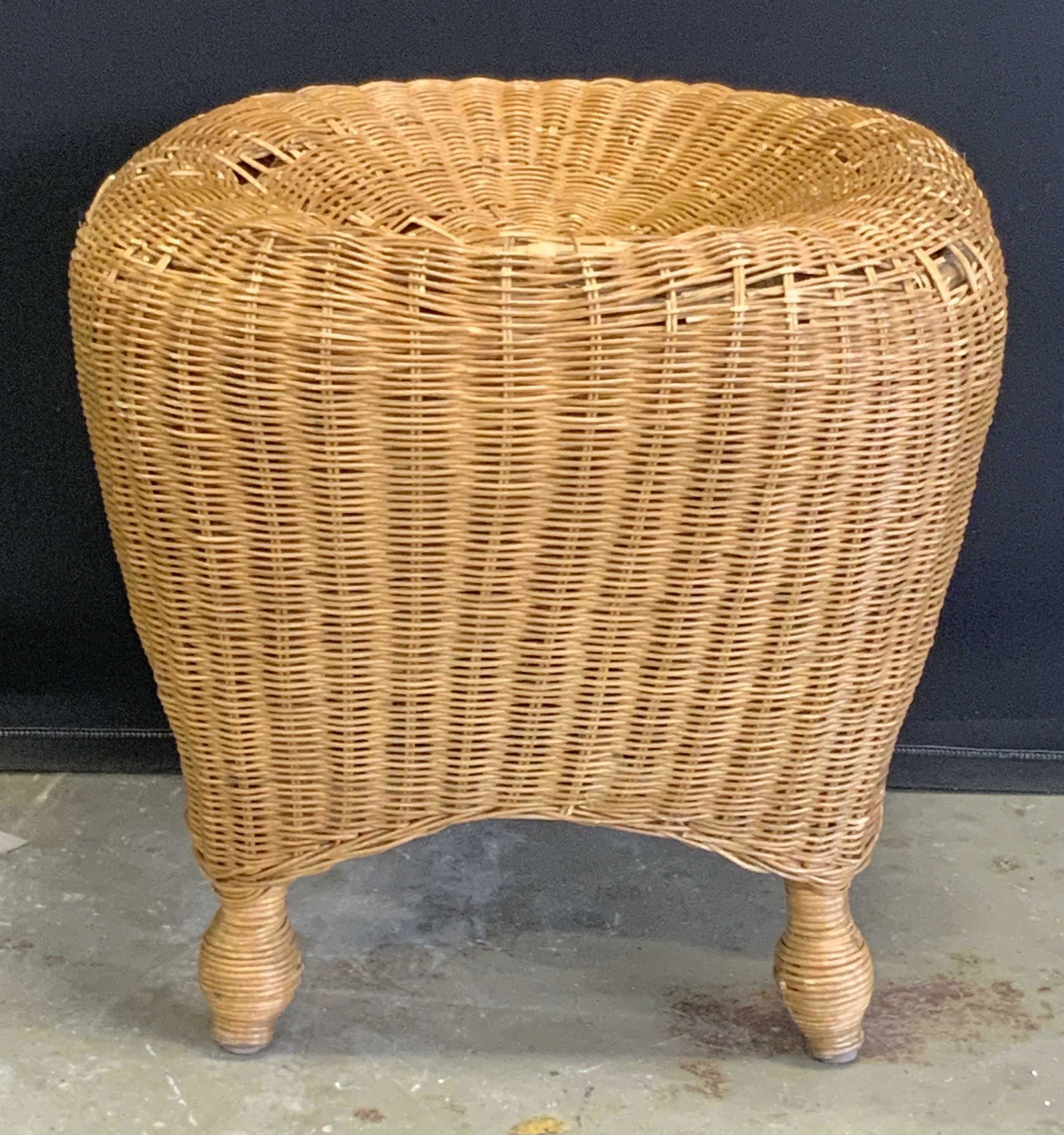 Woven Wicker Ottoman (1 of 10)