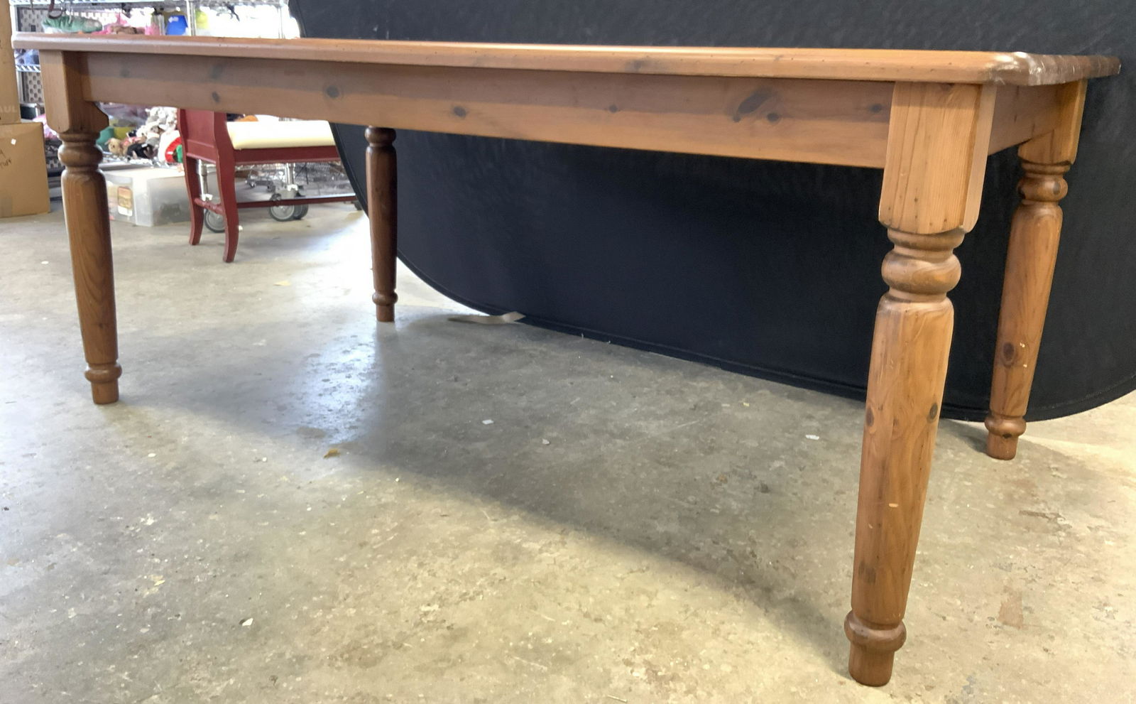 Carved Wooden Dining Table W Turned Legs (1 of 8)