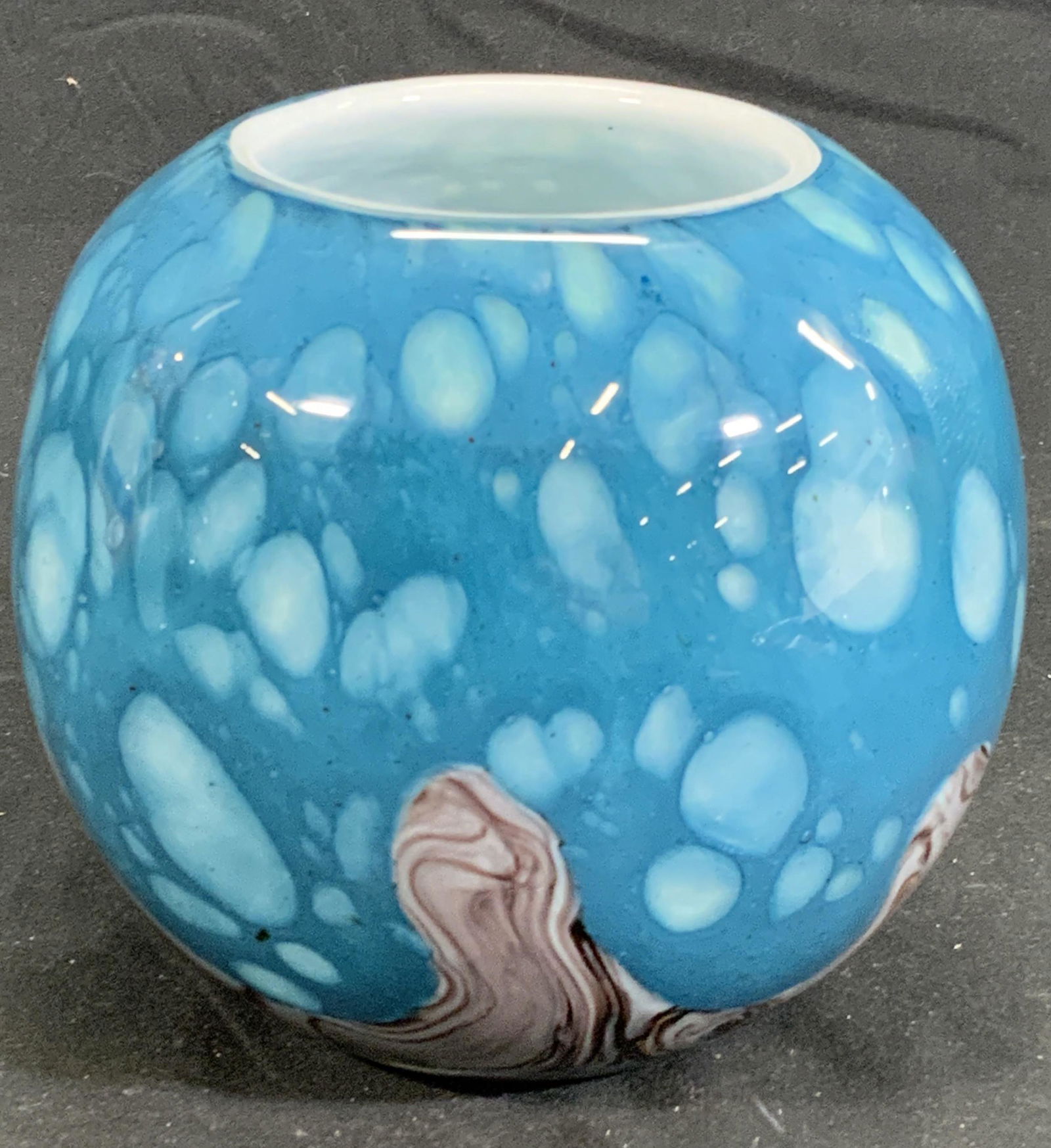 Abstract Blue & Purple Art Glass Vessel (1 of 4)