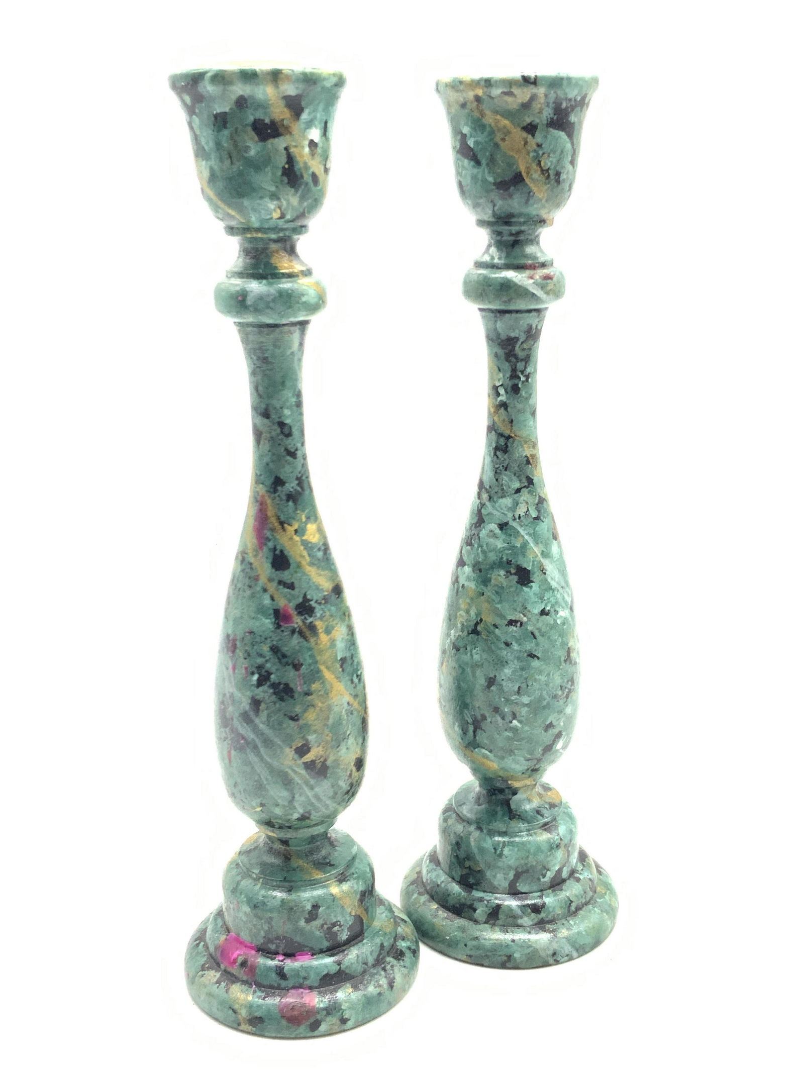 Signed Elyse Artist Painted Candle Sticks (1 of 7)