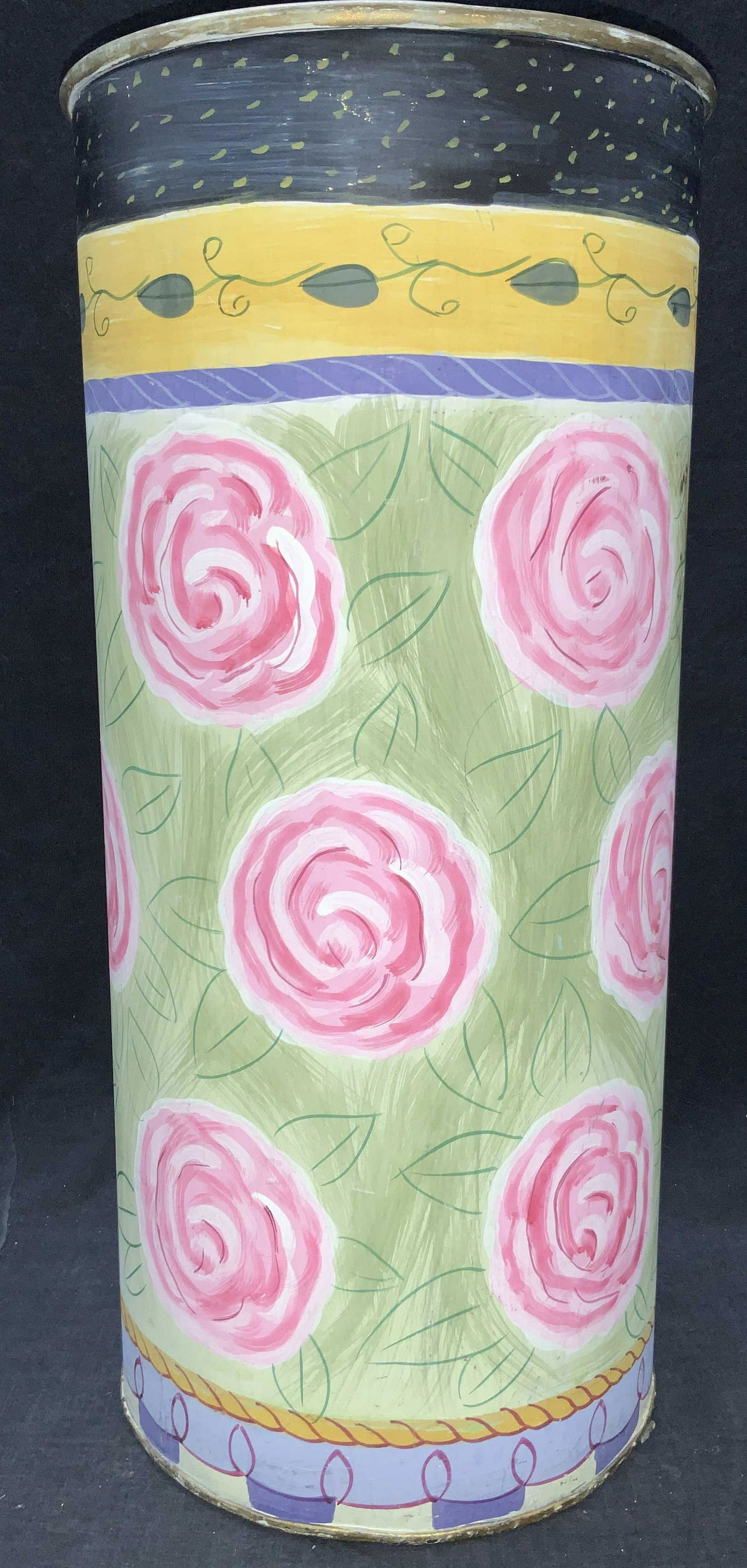 Painted Metal Floral Vessel, India (1 of 8)