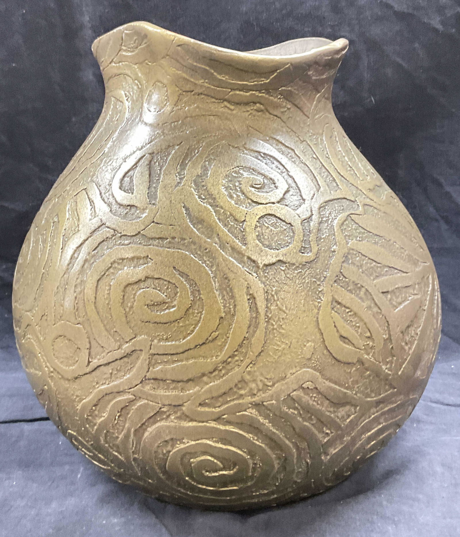 Ceramic Modern Bronze Toned Vessel (1 of 7)