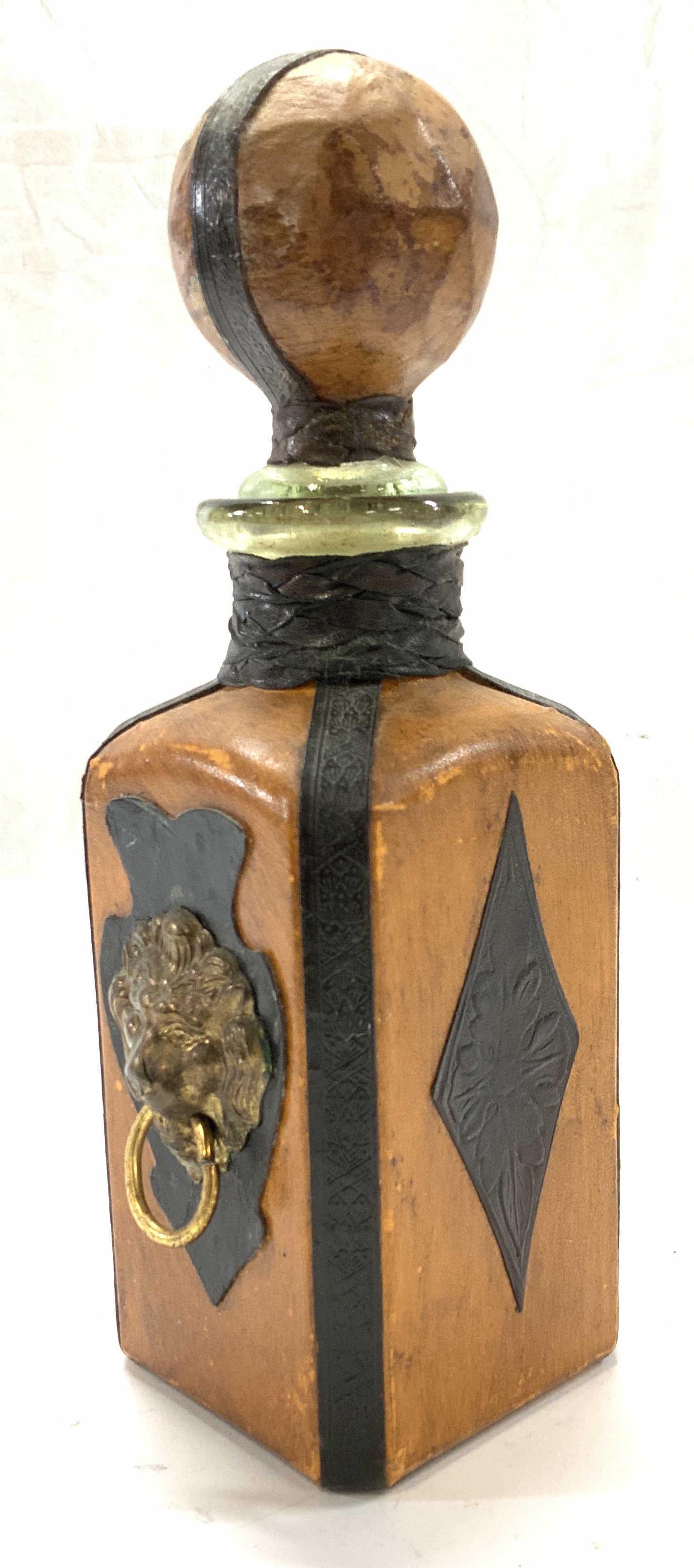 Multi Textile Artisanal Bottle w Lion Head (1 of 7)