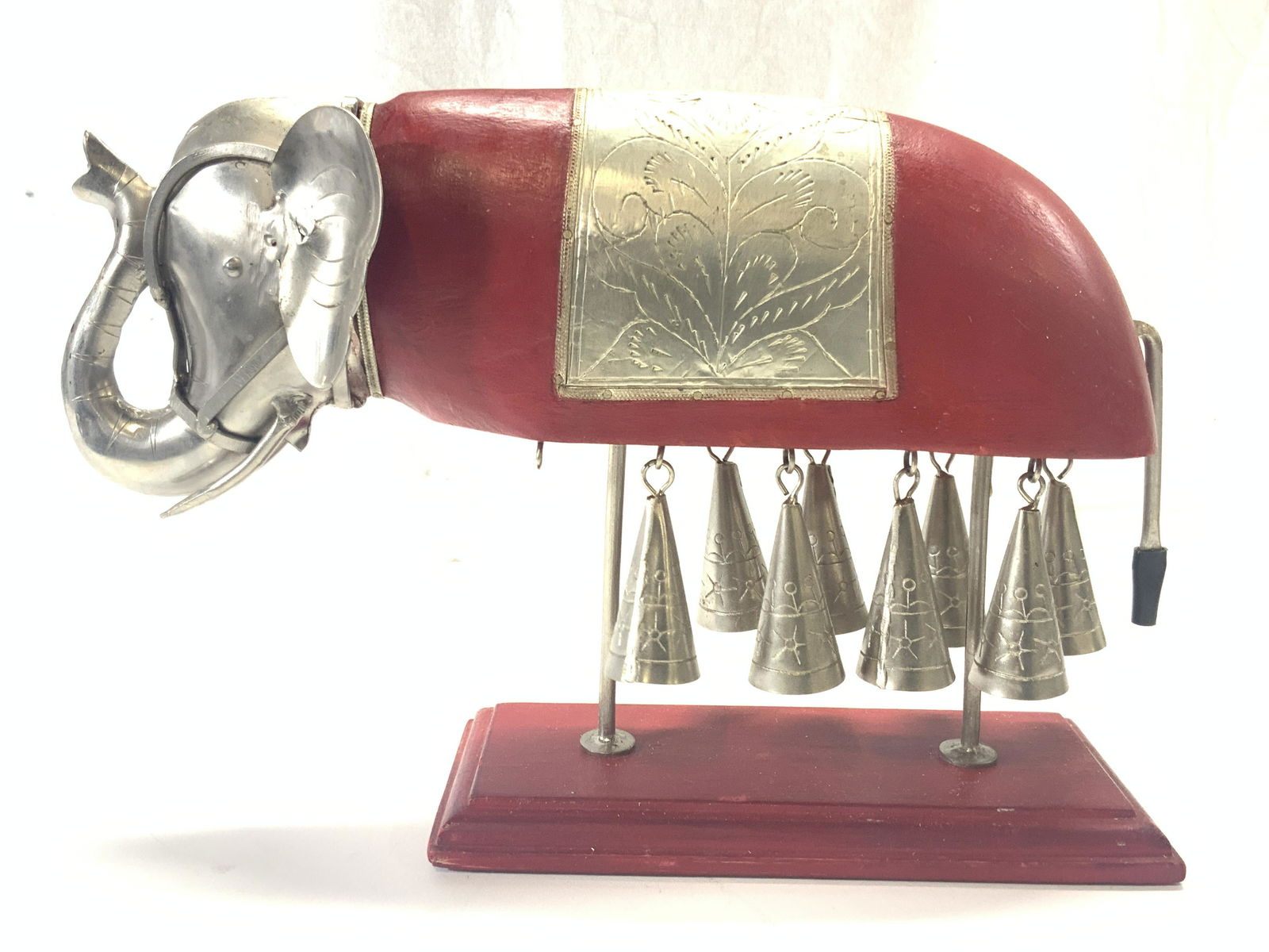 8 Bell Wooden Indian Art Elephant Sculpture (1 of 9)