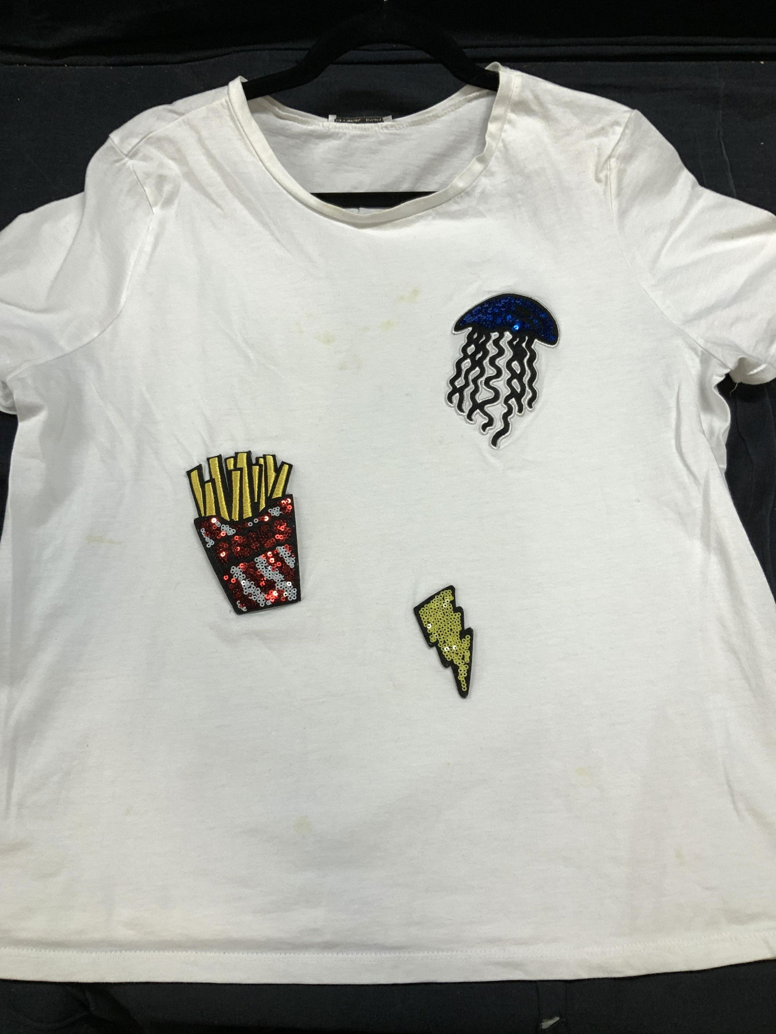 ZARA TRAFALUC Sequin Applique Tee Shirt (1 of 7)