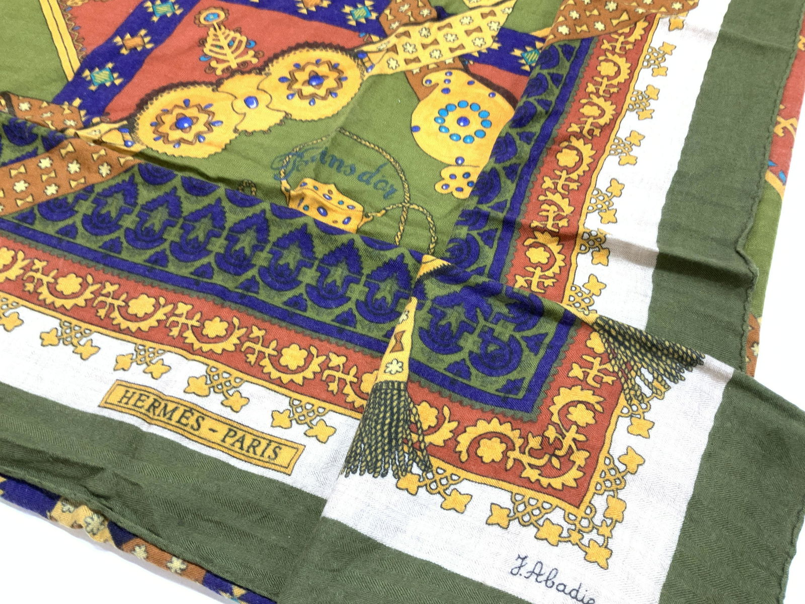 HERMES PARIS Brins dOr Sgn J Abadie Shawl (1 of 7)