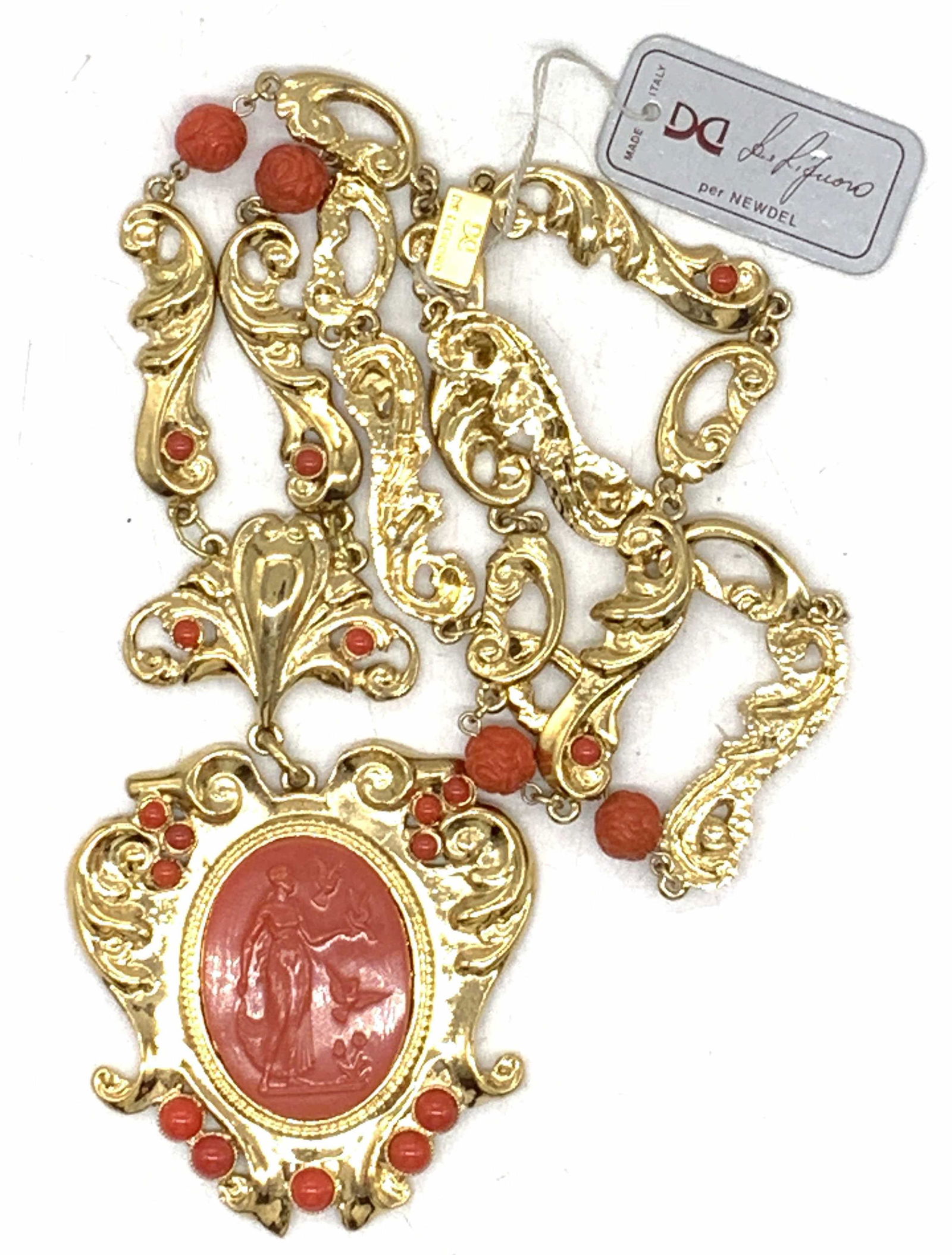 DE LIGUORO Vintage XL Pendant Necklace NWT (1 of 5)