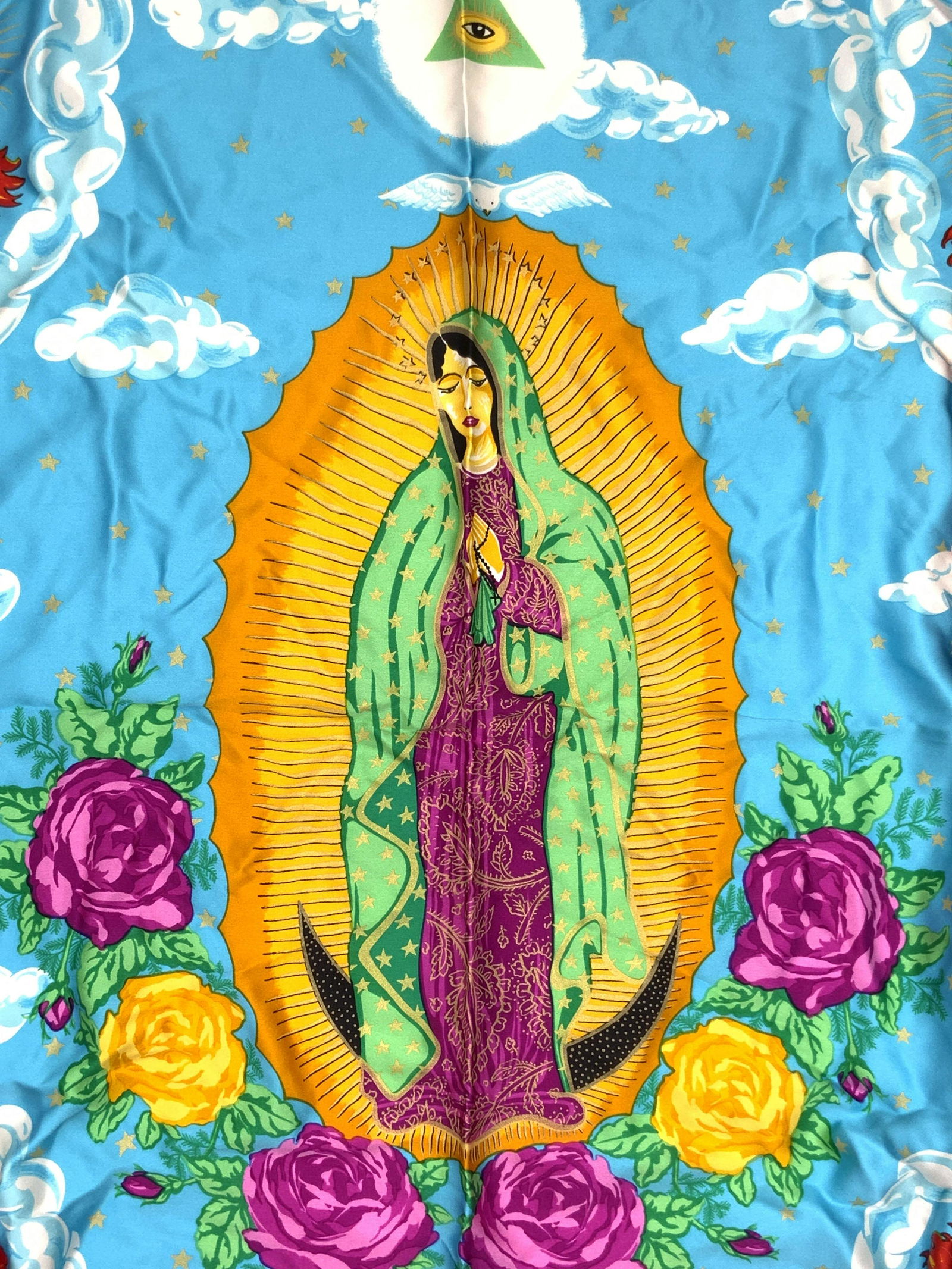 MOSCHINO Religious Icon Silk Scarf, Italy (1 of 9)