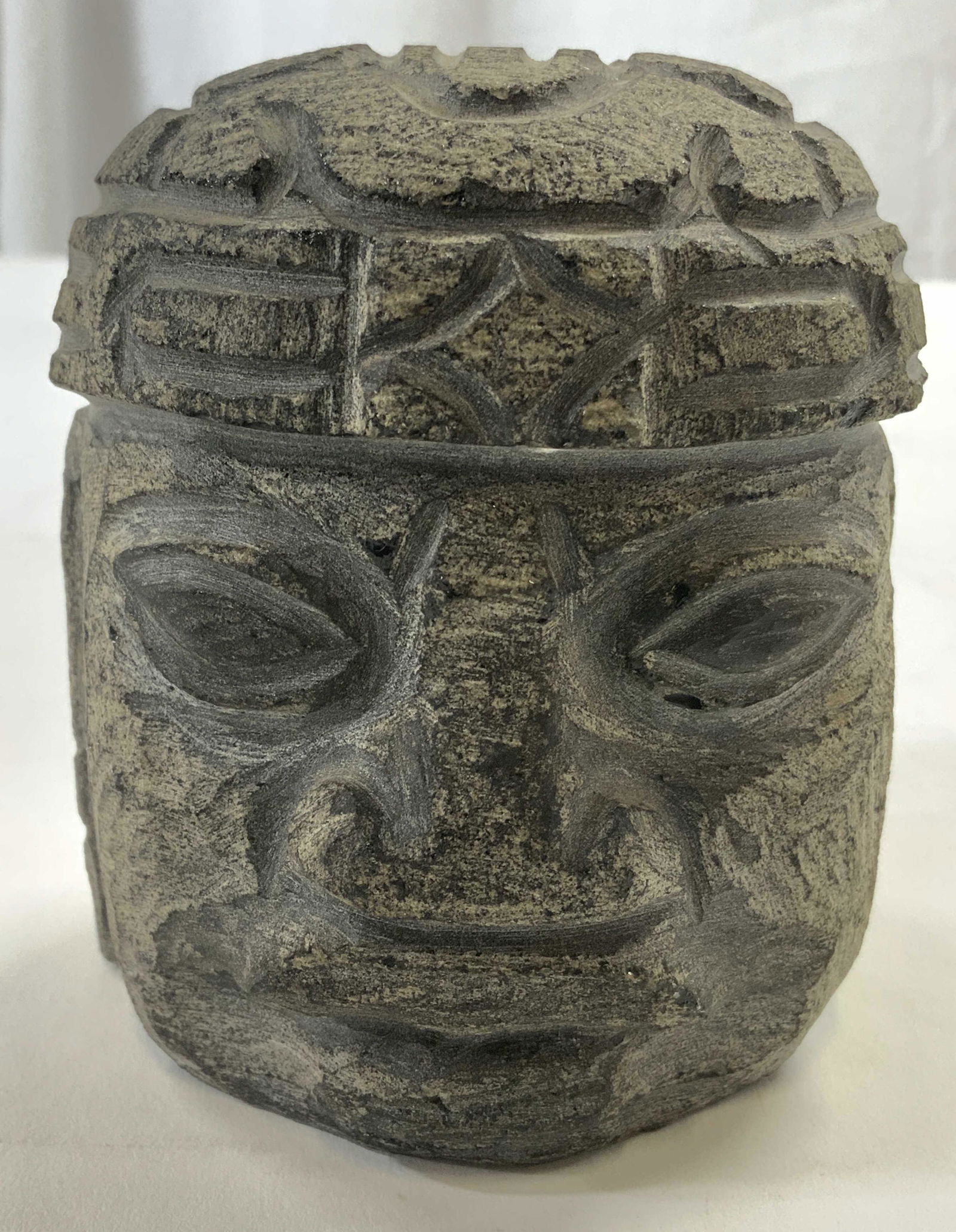 Vtg Carved Stone OLMEC Head Sculpture (1 of 7)